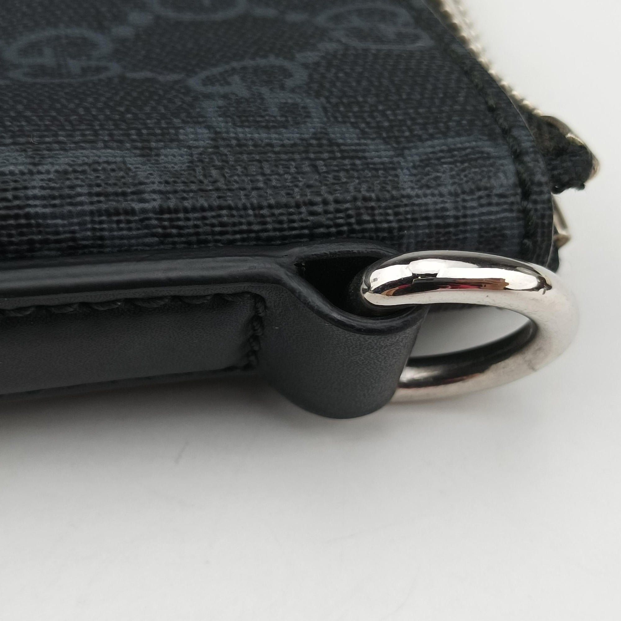 Pre-owned Gucci GG Supreme Shelley Messenger Black×red PVC coated canvas×Leather 474139 shoulderbag | stylenewstar