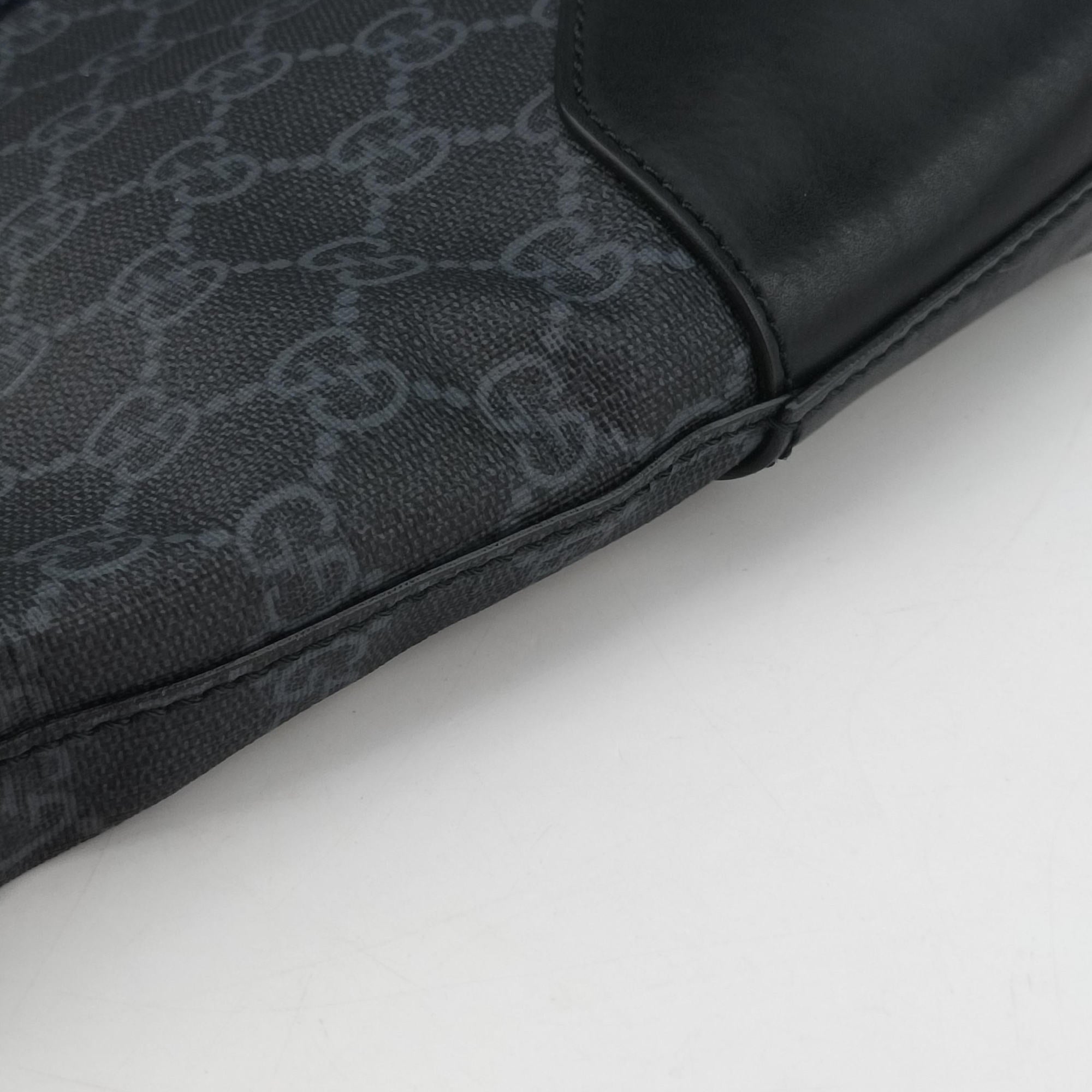 Pre-owned Gucci GG Supreme Shelley Messenger Black×red PVC coated canvas×Leather 474139 shoulderbag | stylenewstar