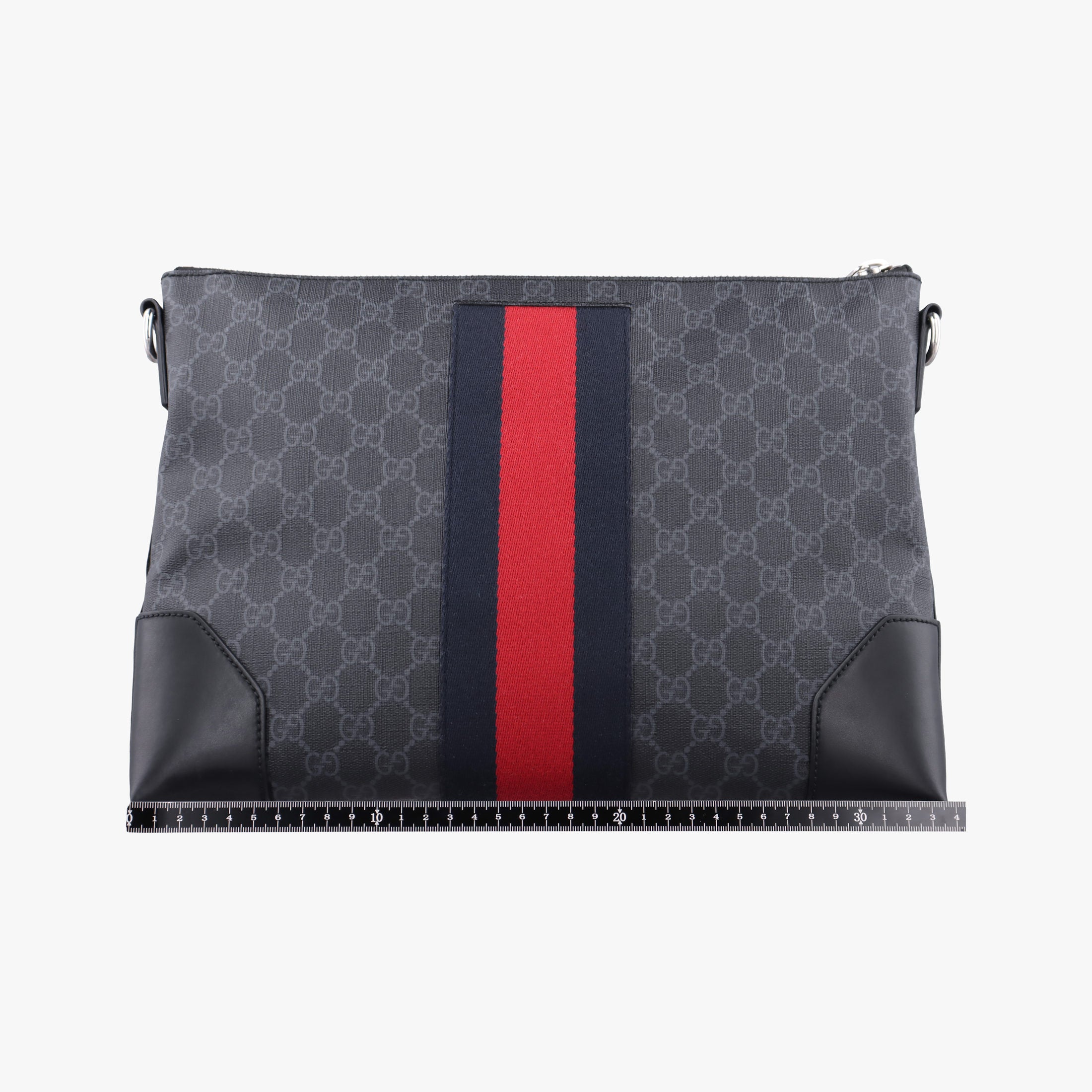 Pre-owned Gucci GG Supreme Shelley Messenger Black×red PVC coated canvas×Leather 474139 shoulderbag | stylenewstar