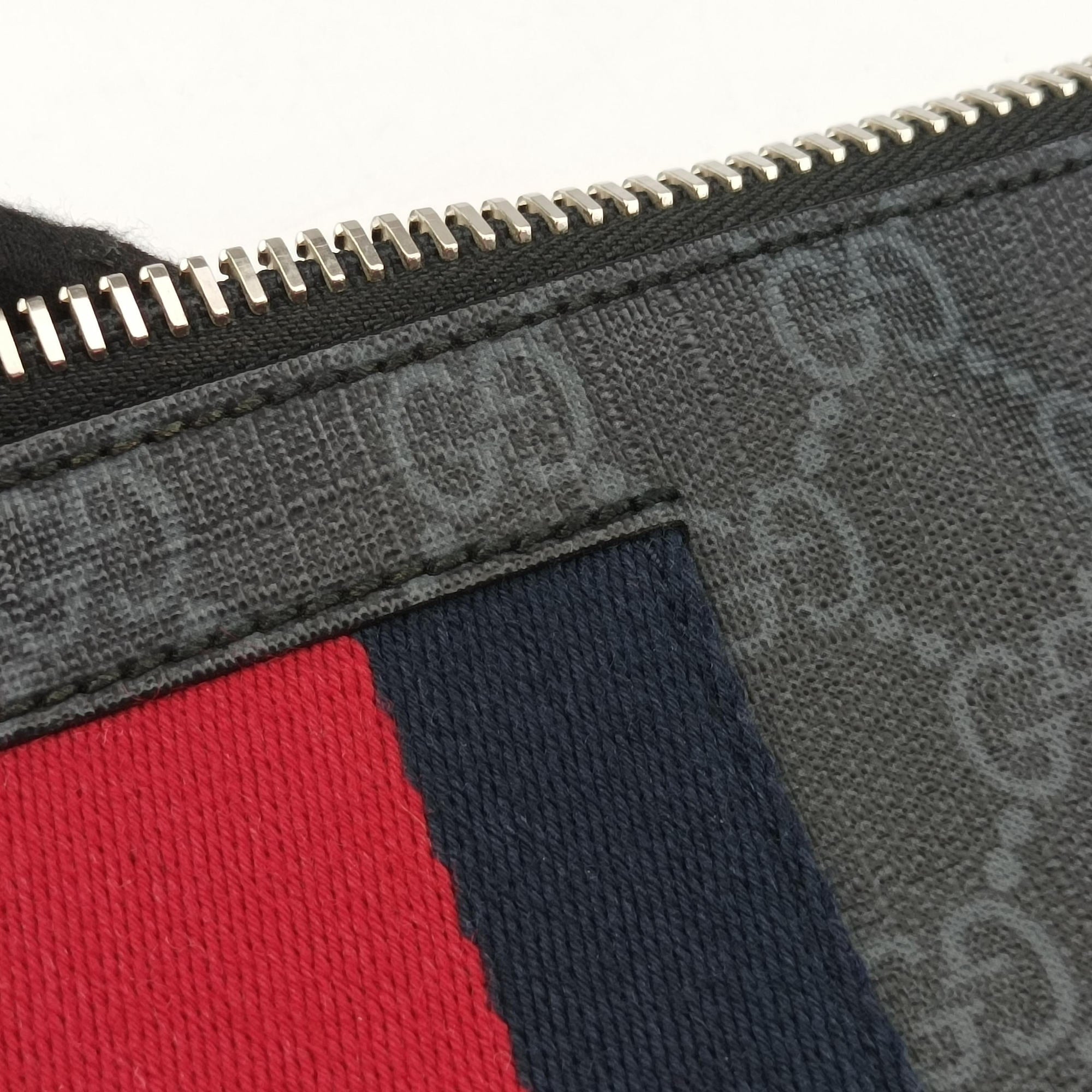 Pre-owned Gucci GG Supreme Shelley Messenger Black×red PVC coated canvas×Leather 474139 shoulderbag | stylenewstar