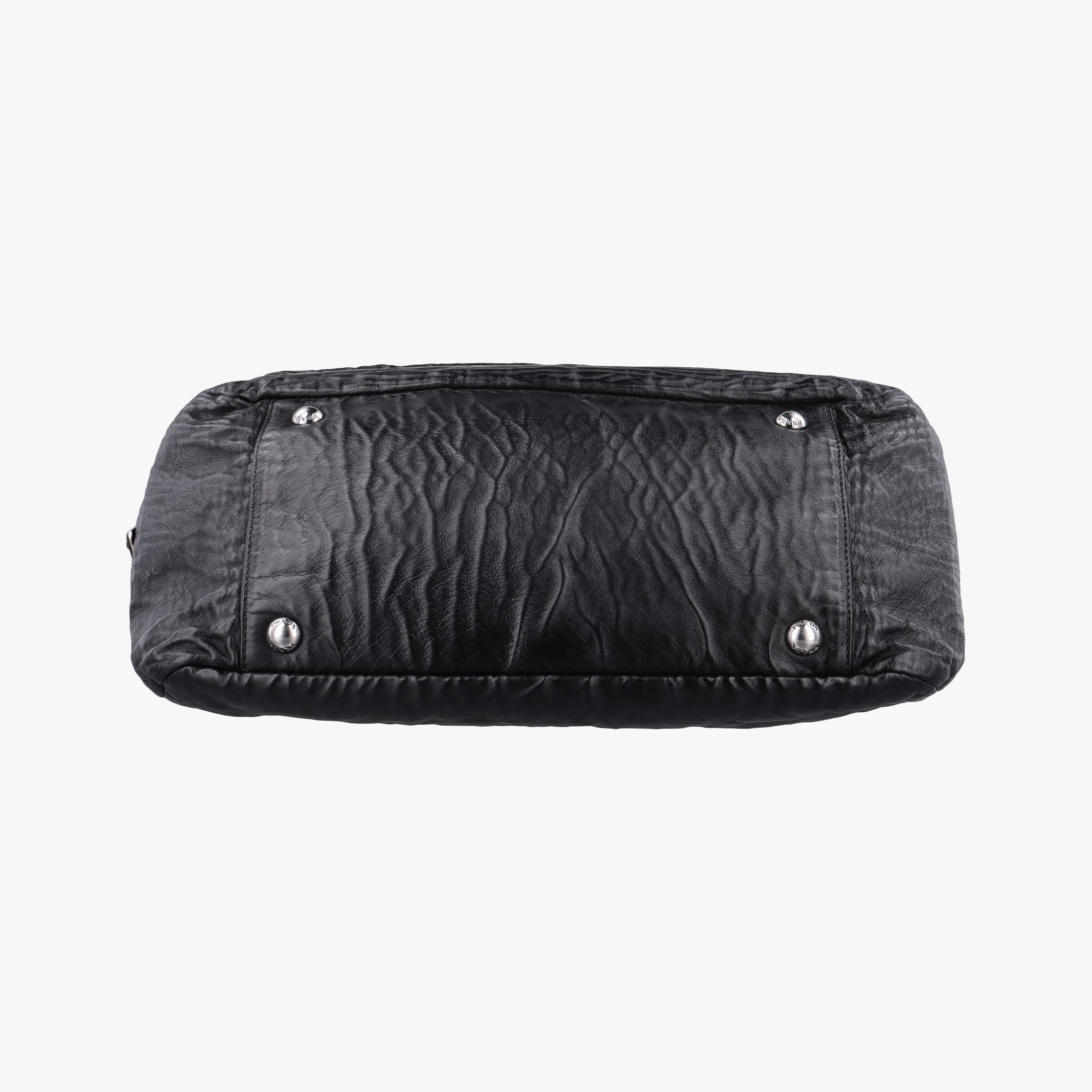 Pre-owned Prada Antique Pushlock Chain Black Leather  shoulderbag | stylenewstar