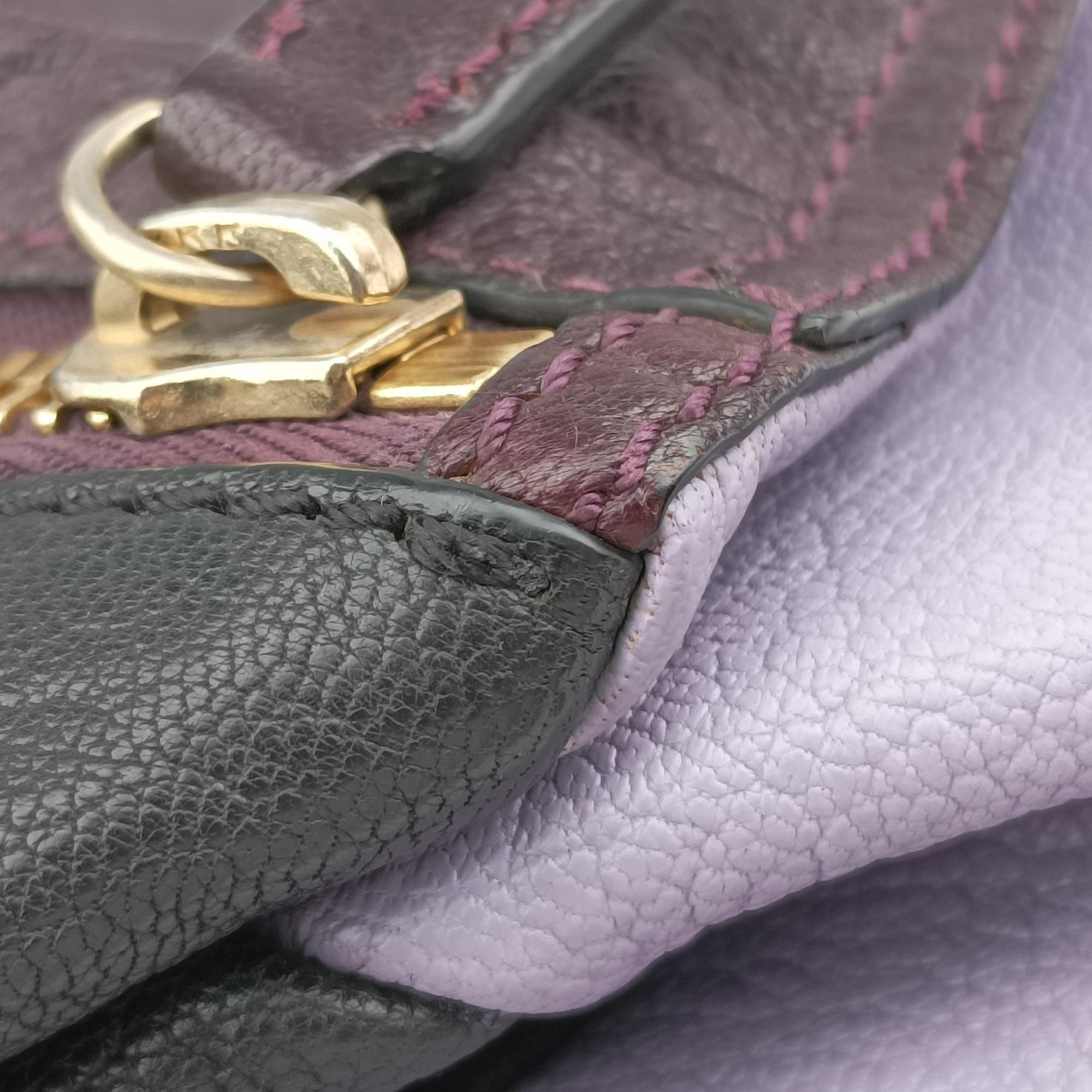 Pre-owned Givenchy Pandora Purple × Bordeaux × Black Leather  shoulderbag | stylenewstar