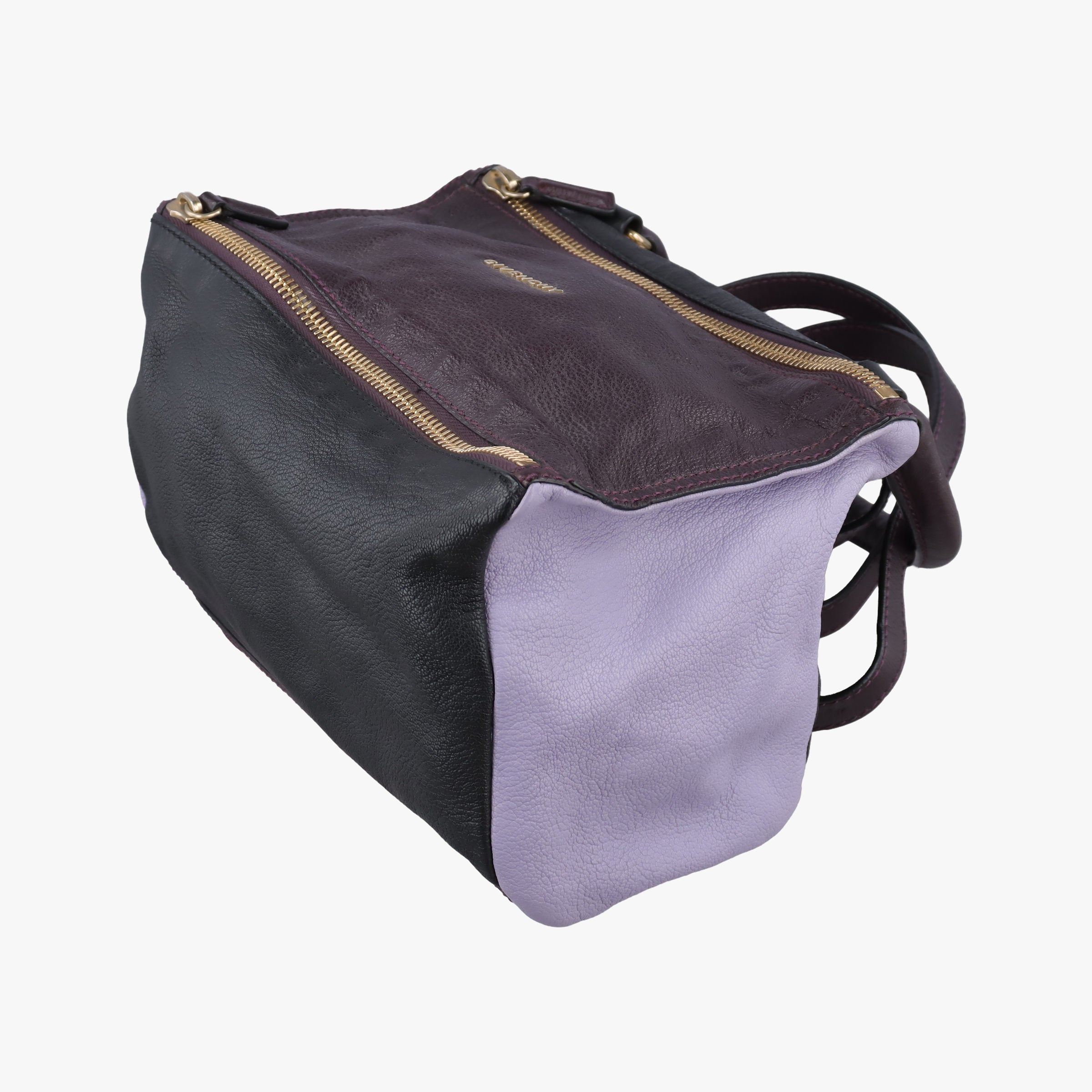 Pre-owned Givenchy Pandora Purple × Bordeaux × Black Leather  shoulderbag | stylenewstar
