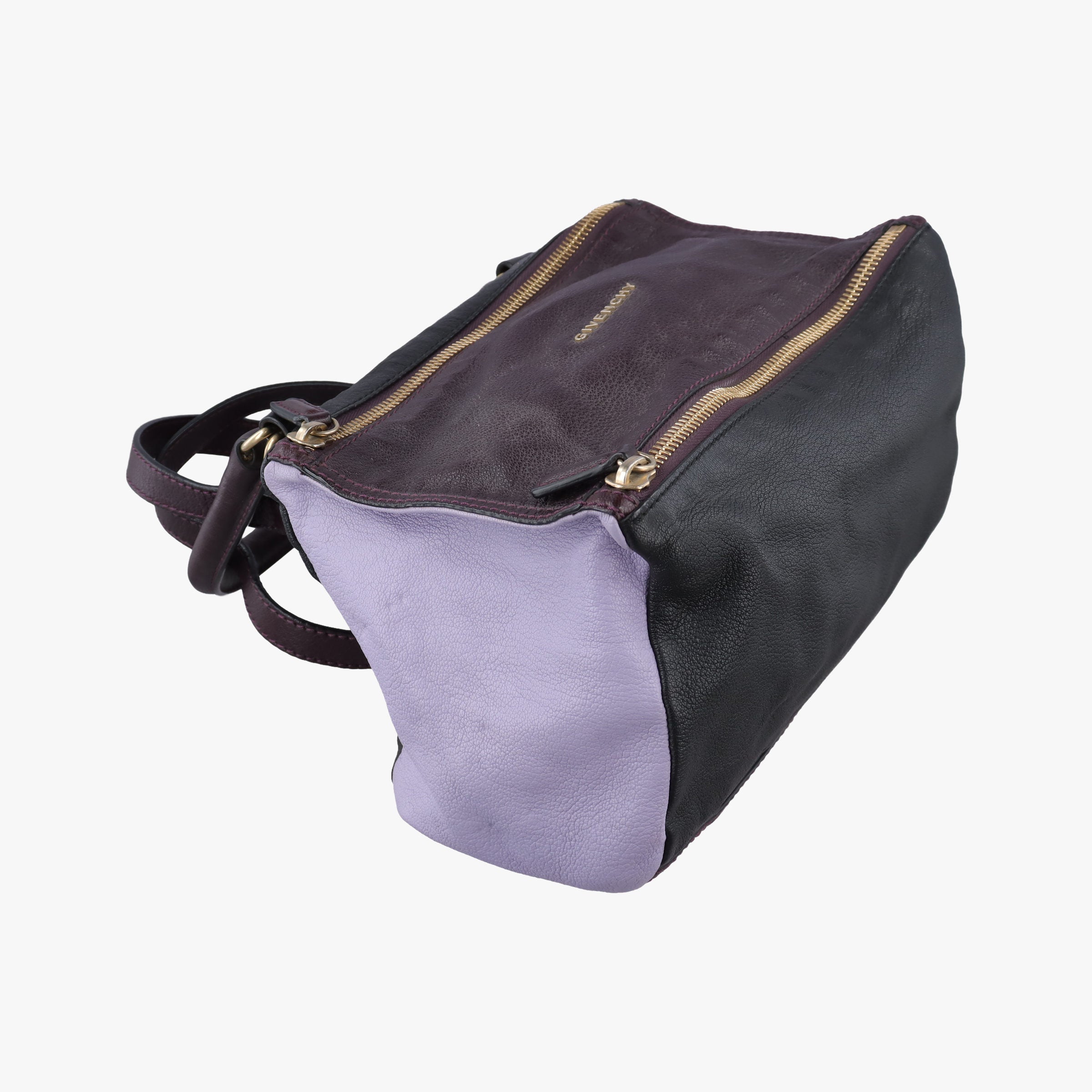 Pre-owned Givenchy Pandora Purple × Bordeaux × Black Leather  shoulderbag | stylenewstar
