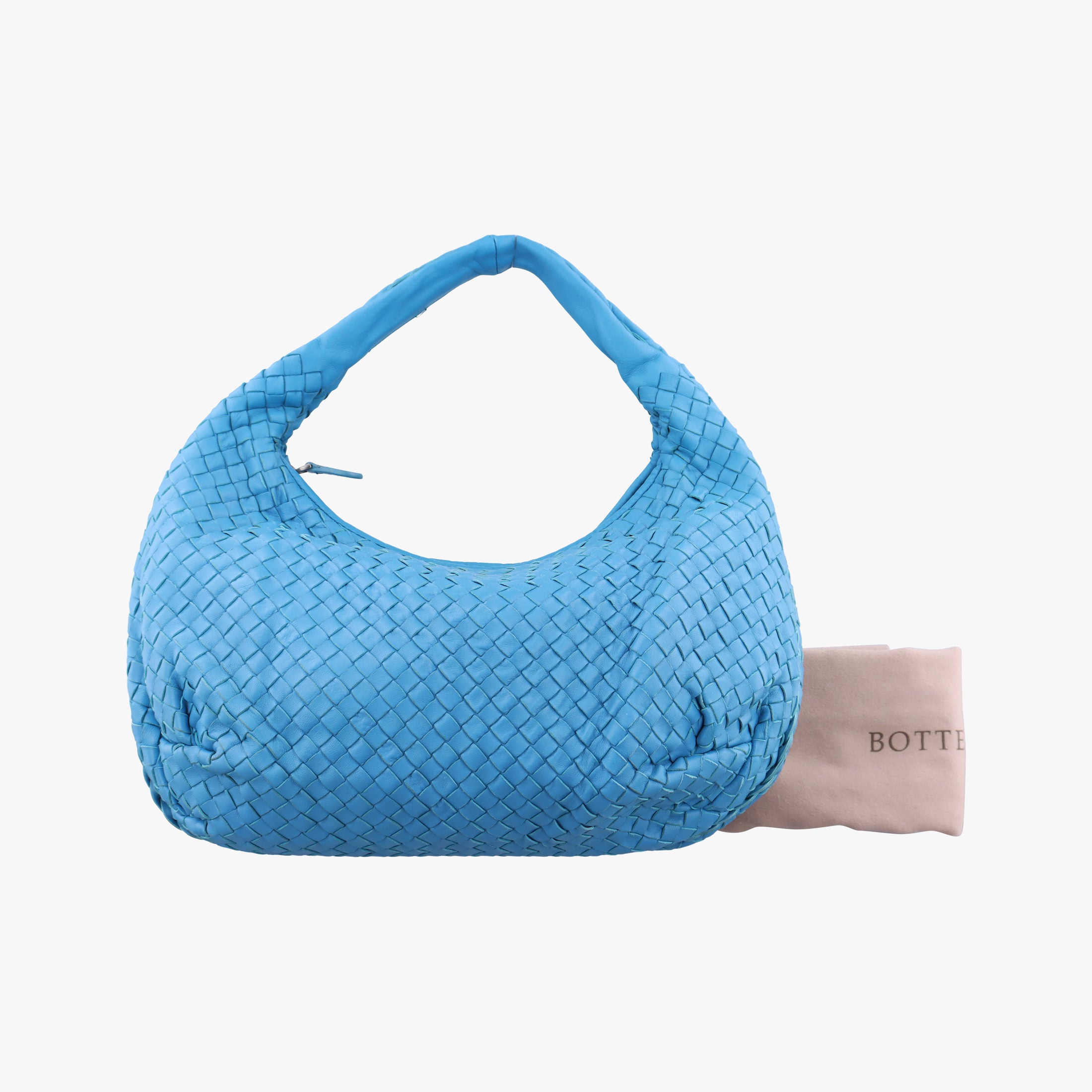 Vintage Bottega Veneta Intrecciato Blue lambskin  handbag | stylenewstar