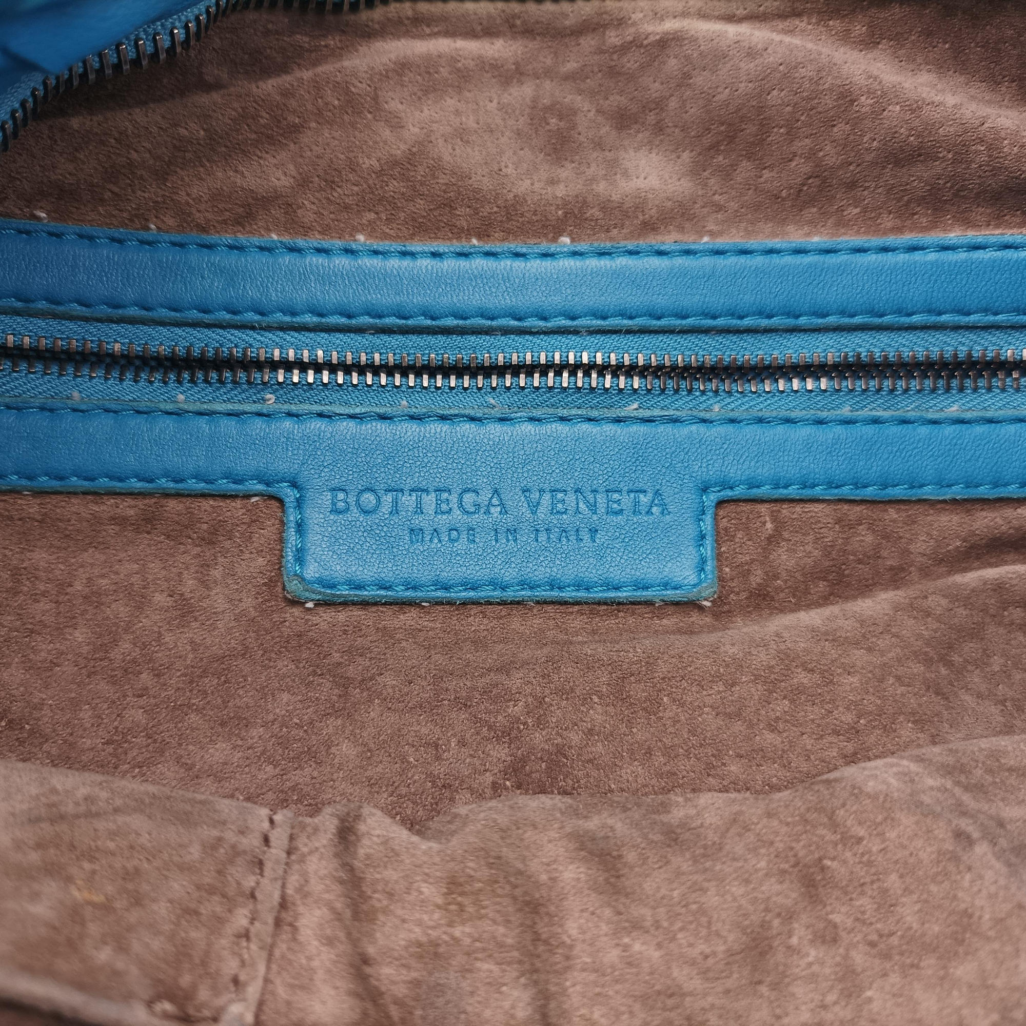 Vintage Bottega Veneta Intrecciato Blue lambskin  handbag | stylenewstar