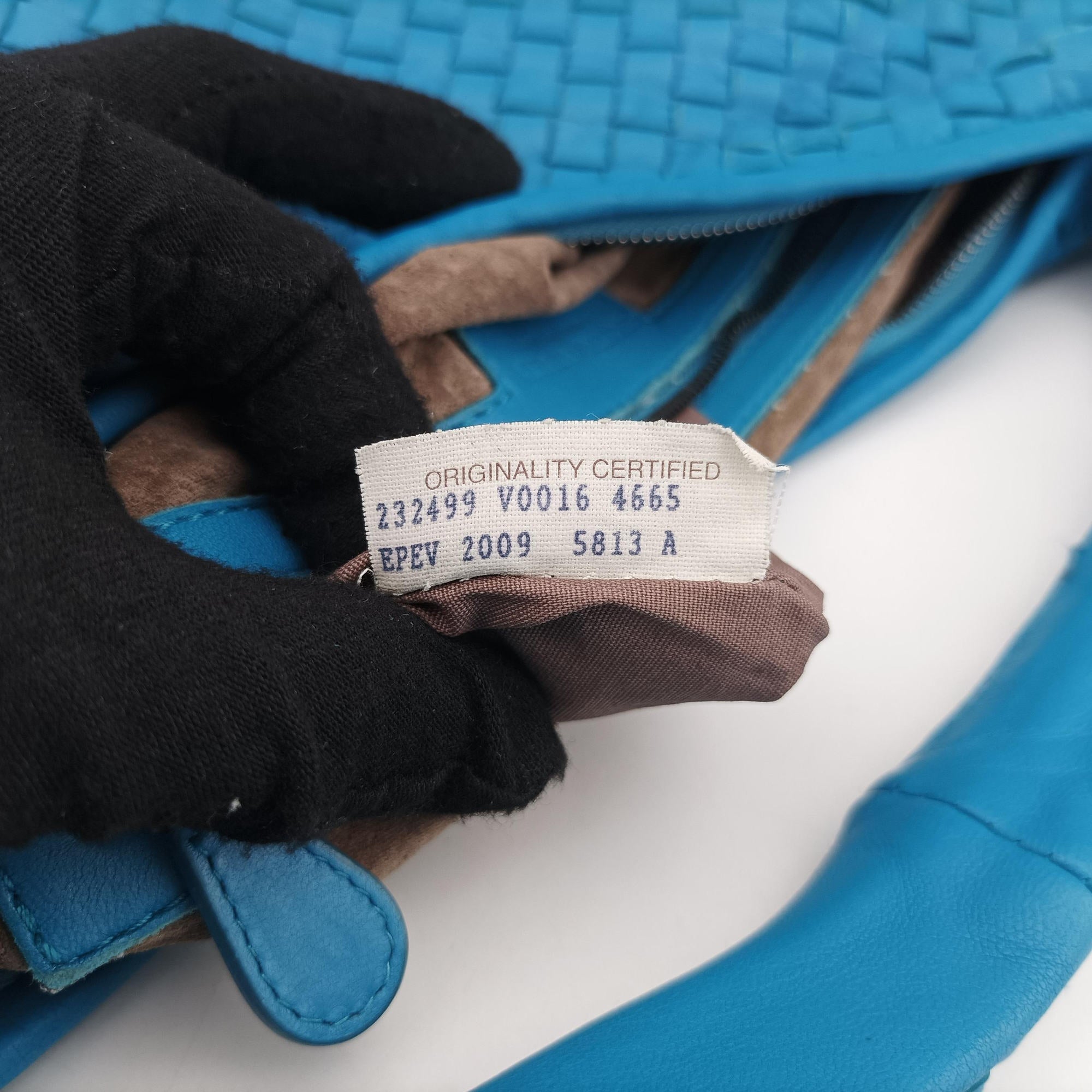 Vintage Bottega Veneta Intrecciato Blue lambskin  handbag | stylenewstar