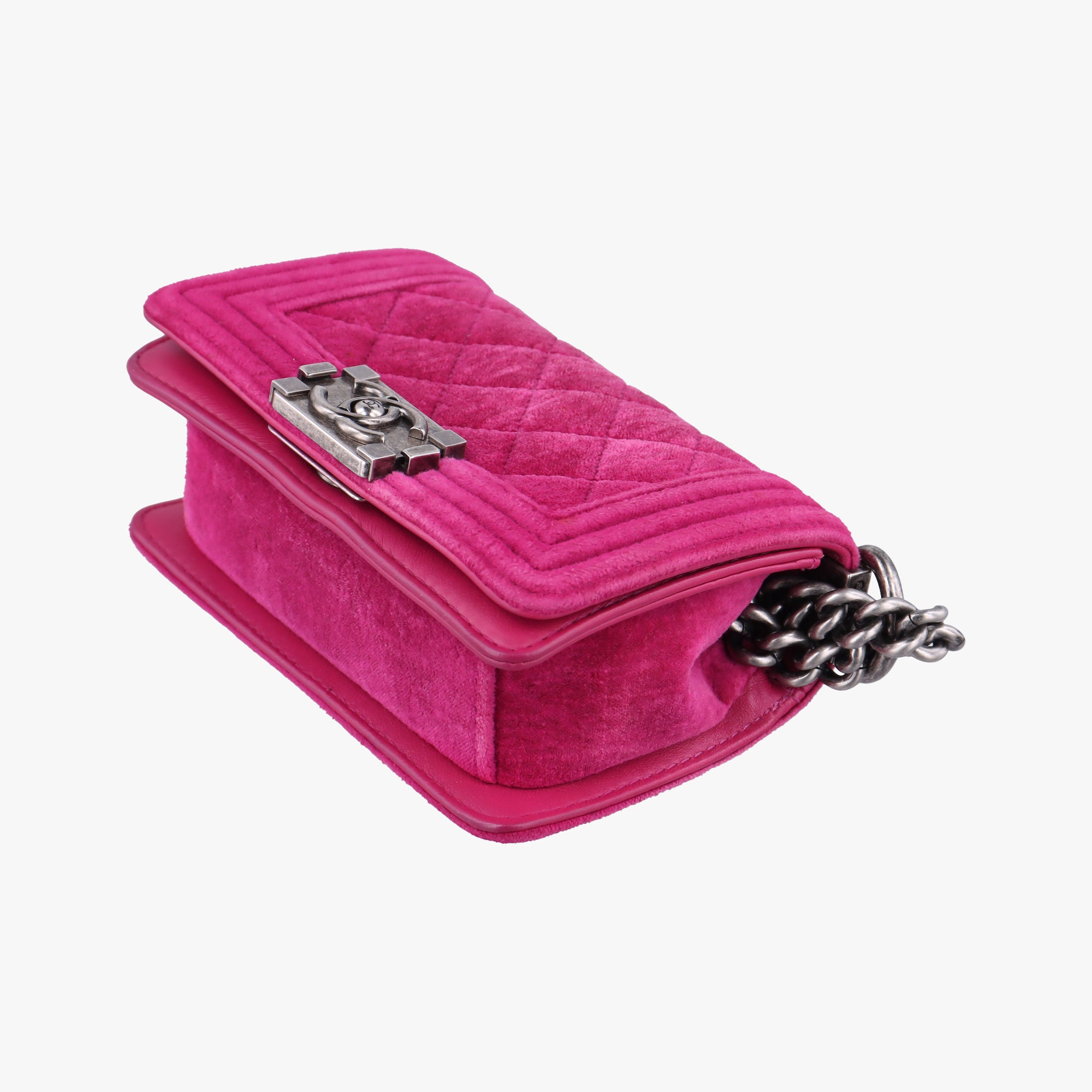 Pre-owned Chanel BOY CHANEL Rose velour A67364 shoulderbag | stylenewstar