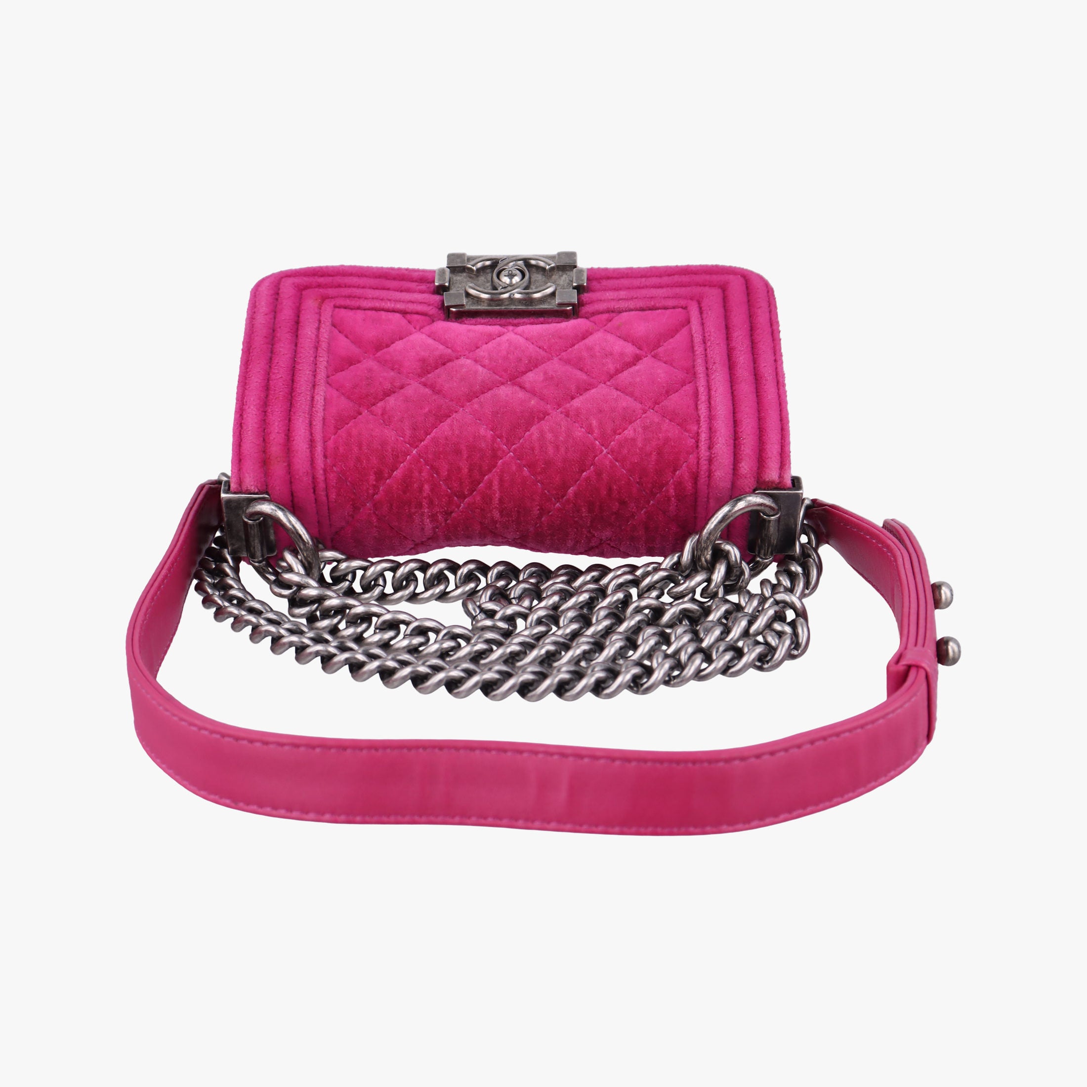 Pre-owned Chanel BOY CHANEL Rose velour A67364 shoulderbag | stylenewstar