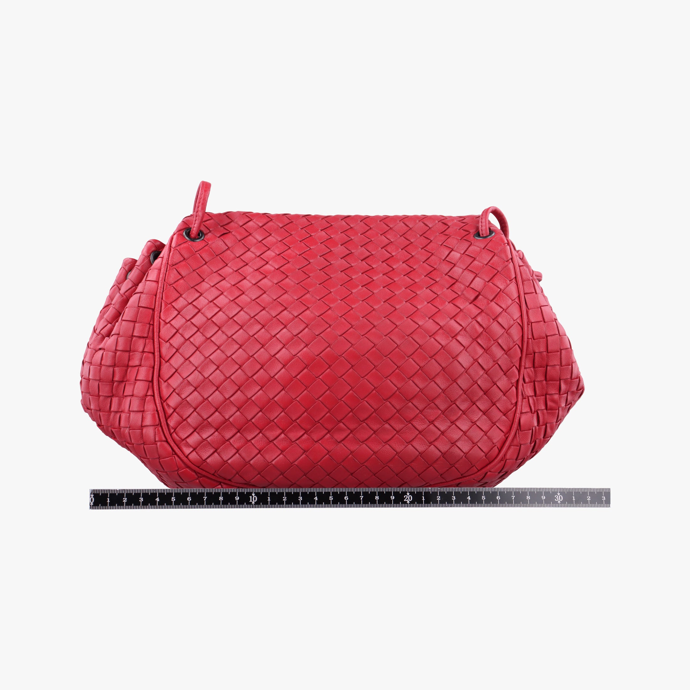 Pre-owned Bottega Veneta Intrecciato Red lambskin  shoulderbag | stylenewstar