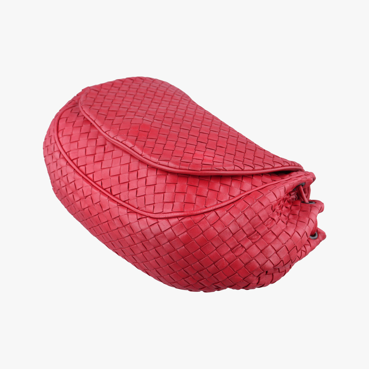 Pre-owned Bottega Veneta Intrecciato Red lambskin  shoulderbag | stylenewstar