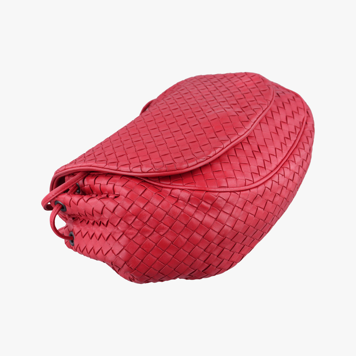 Pre-owned Bottega Veneta Intrecciato Red lambskin  shoulderbag | stylenewstar