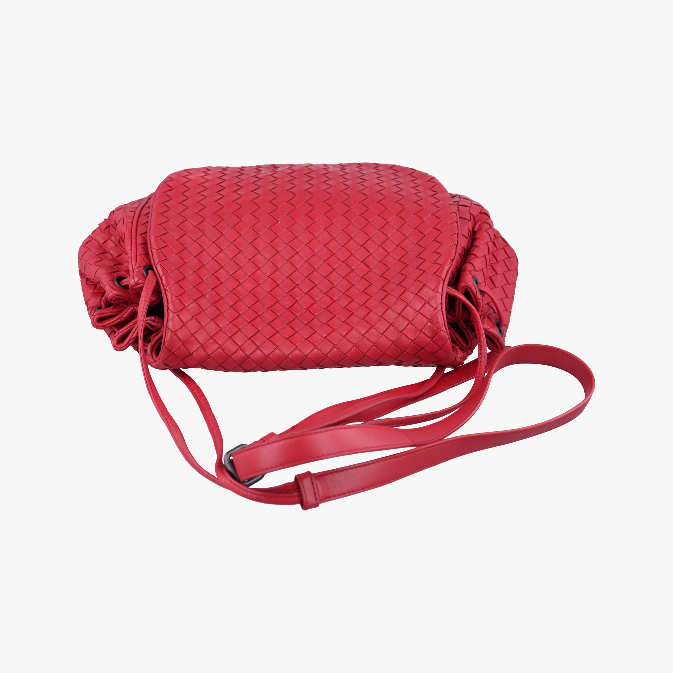 Pre-owned Bottega Veneta Intrecciato Red lambskin  shoulderbag | stylenewstar