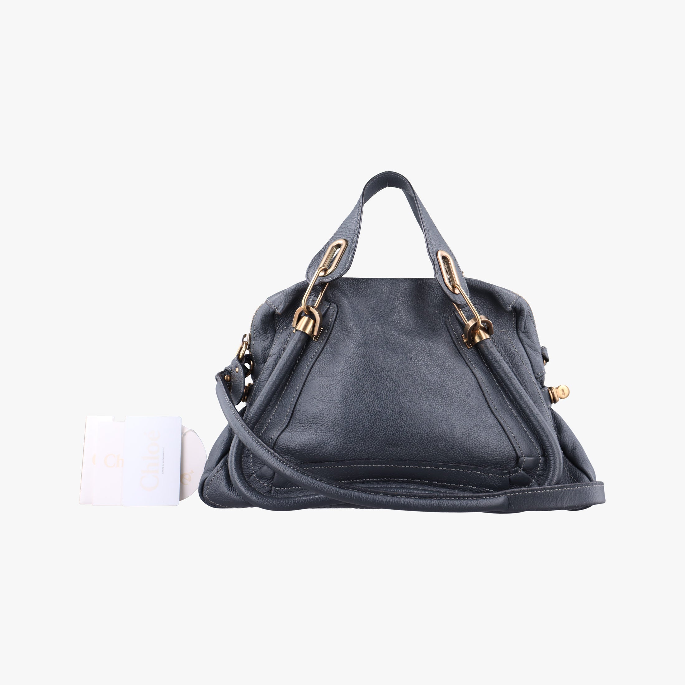 Vintage Chloe Paraty Dark Gray Leather  shoulderbag | stylenewstar