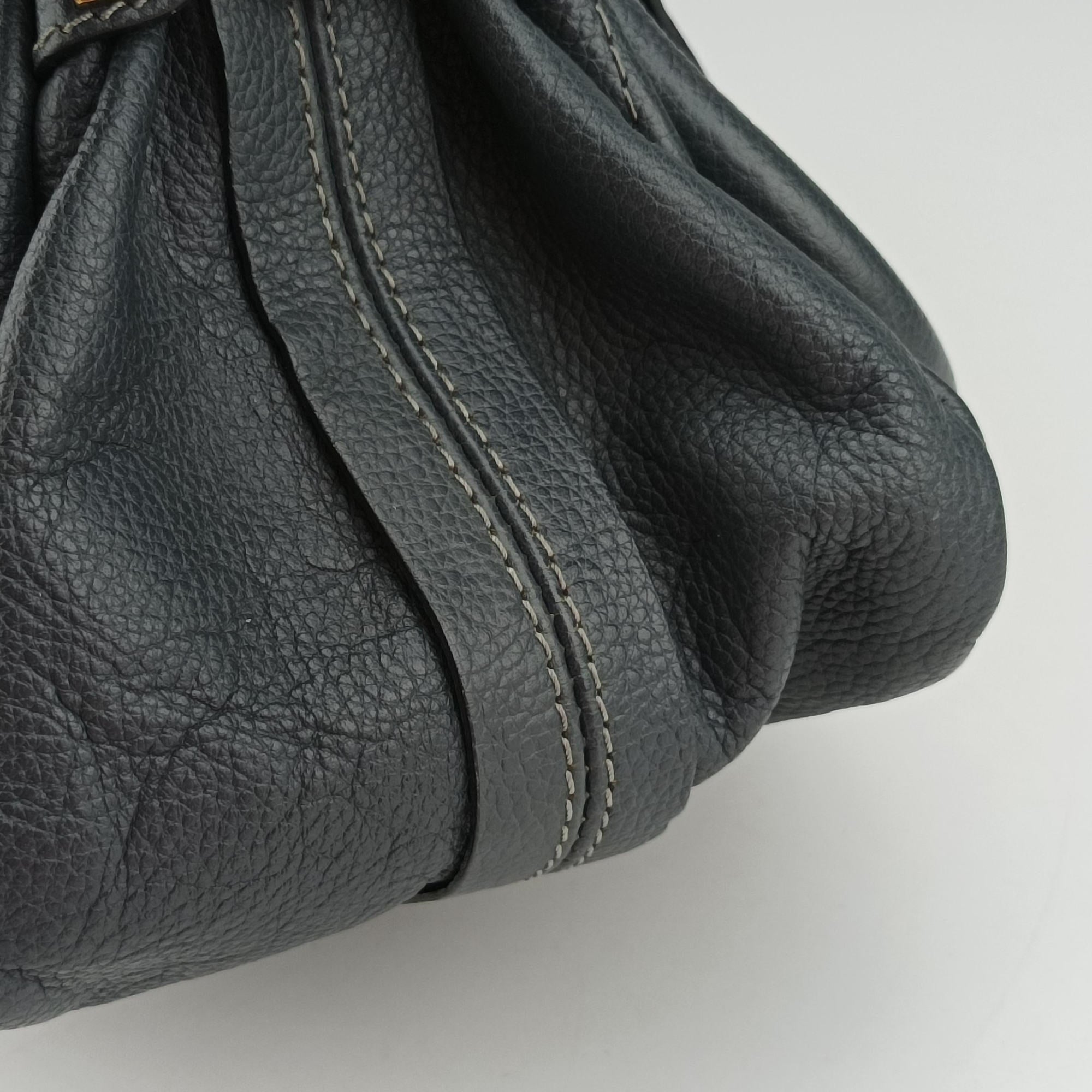 Vintage Chloe Paraty Dark Gray Leather  shoulderbag | stylenewstar