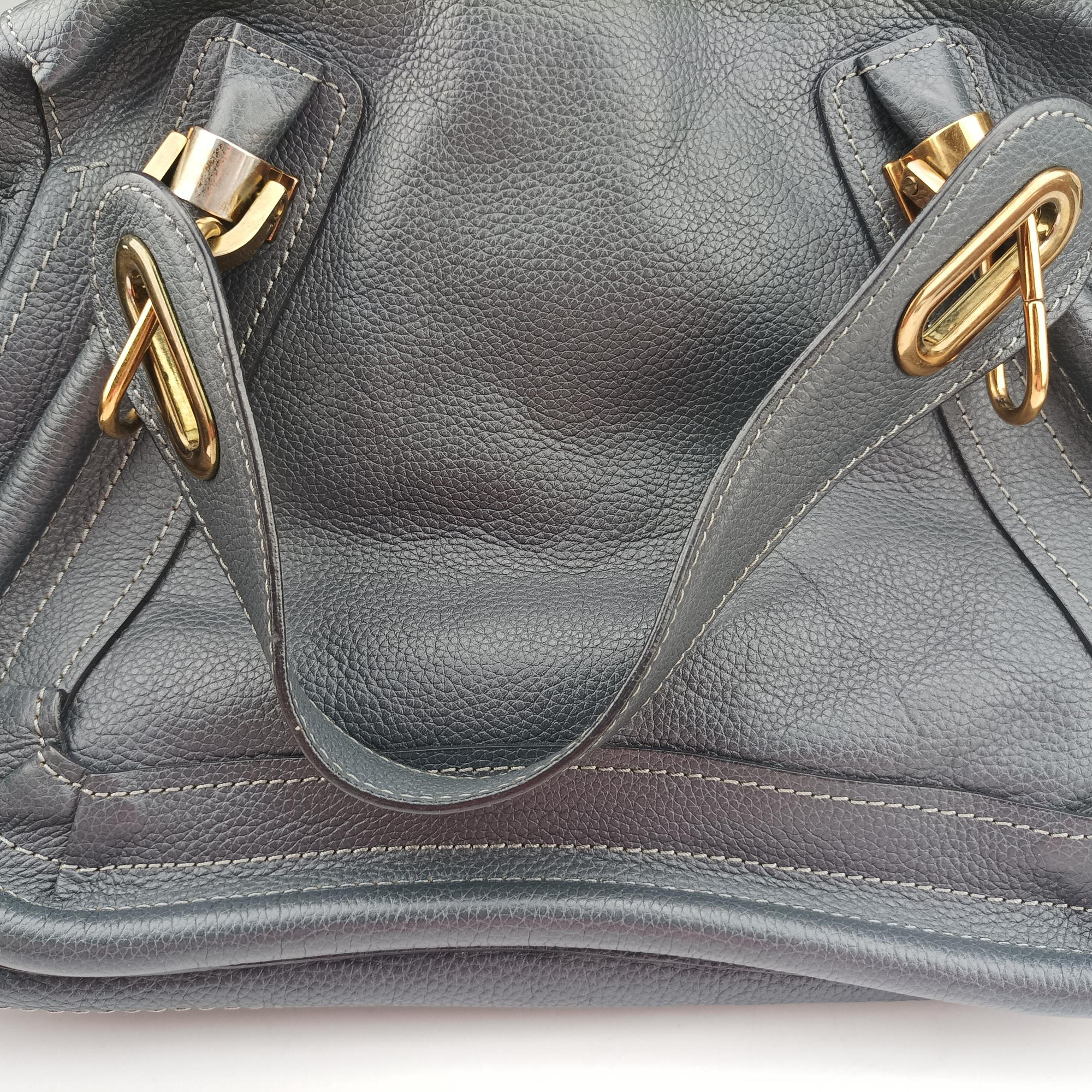 Vintage Chloe Paraty Dark Gray Leather  shoulderbag | stylenewstar