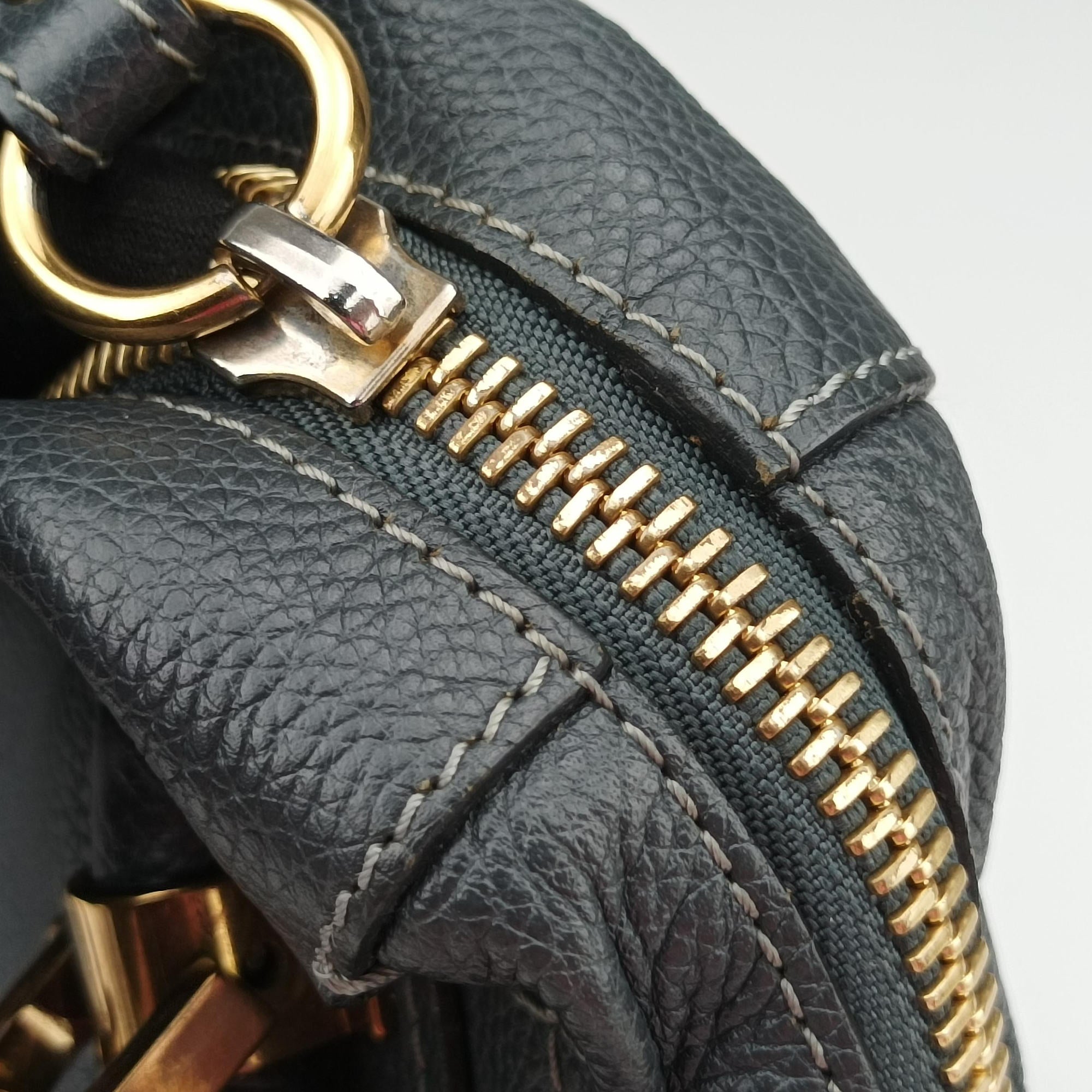 Vintage Chloe Paraty Dark Gray Leather  shoulderbag | stylenewstar