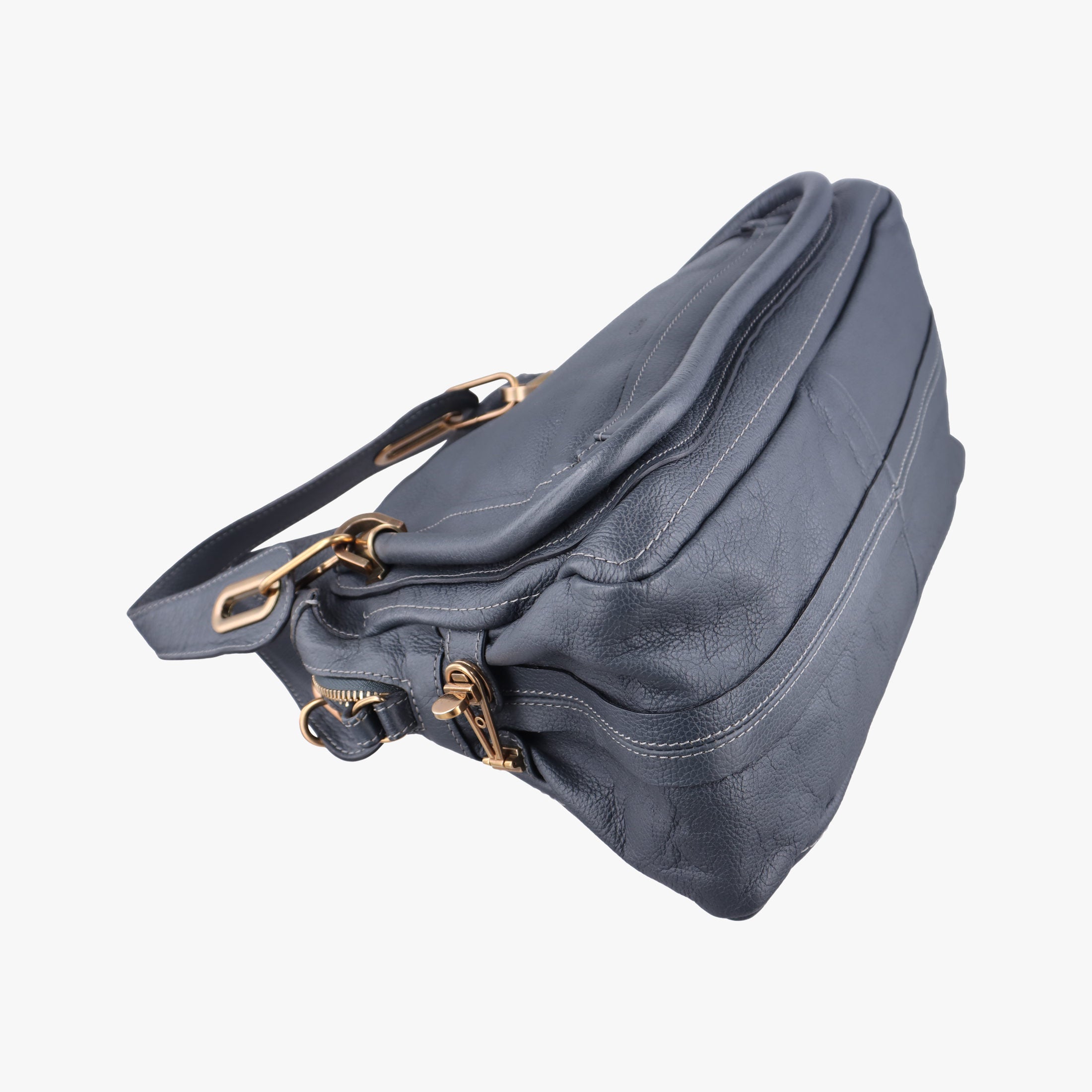 Vintage Chloe Paraty Dark Gray Leather  shoulderbag | stylenewstar