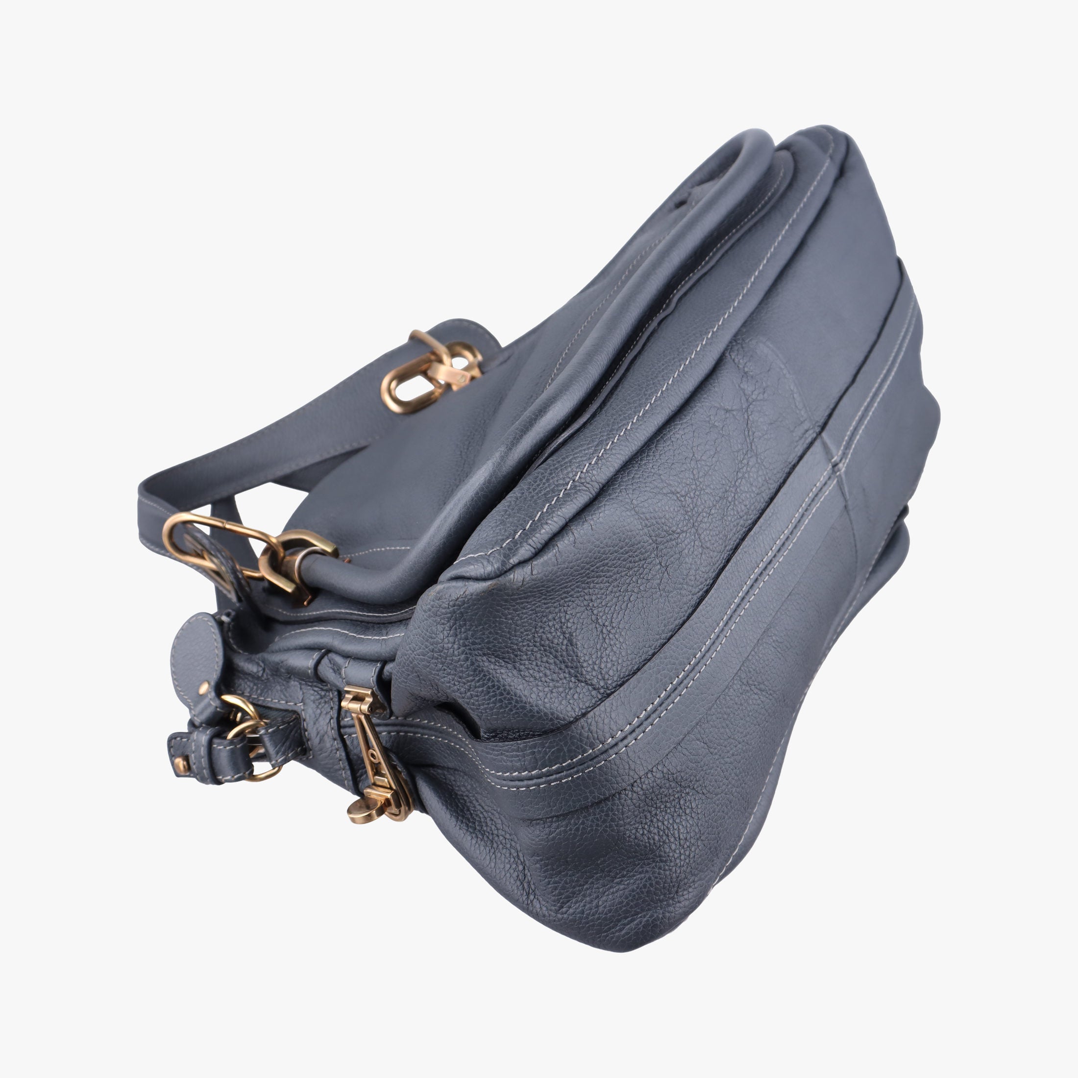 Vintage Chloe Paraty Dark Gray Leather  shoulderbag | stylenewstar