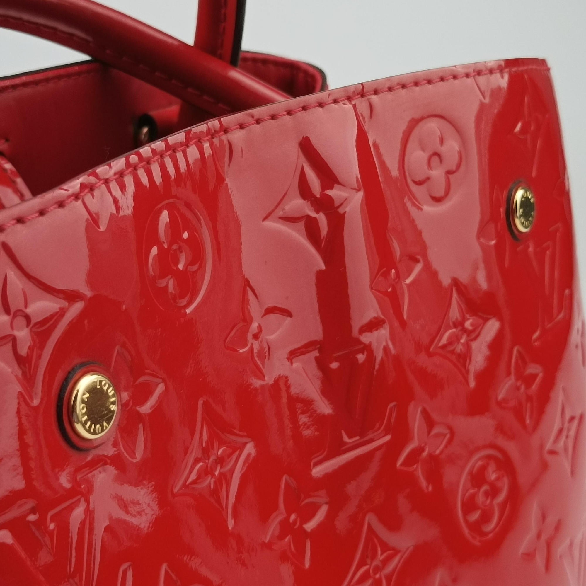 Secondhand Louis Vuitton MONTAIGNE MM CERISE Vernis M50167 shoulderbag | stylenewstar
