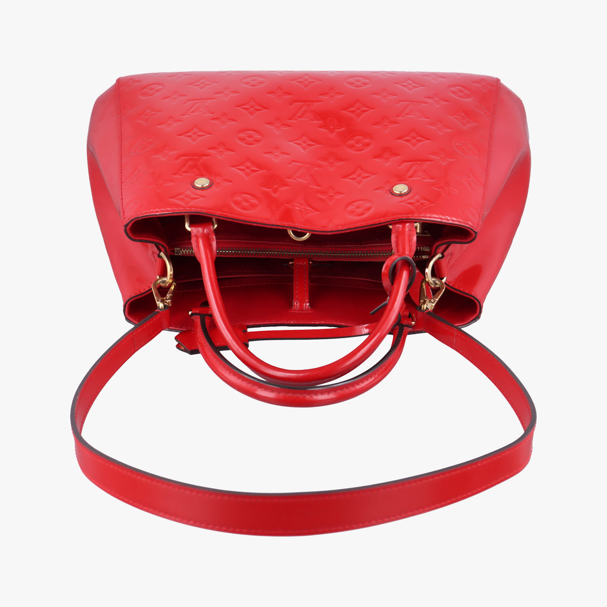 Secondhand Louis Vuitton MONTAIGNE MM CERISE Vernis M50167 shoulderbag | stylenewstar