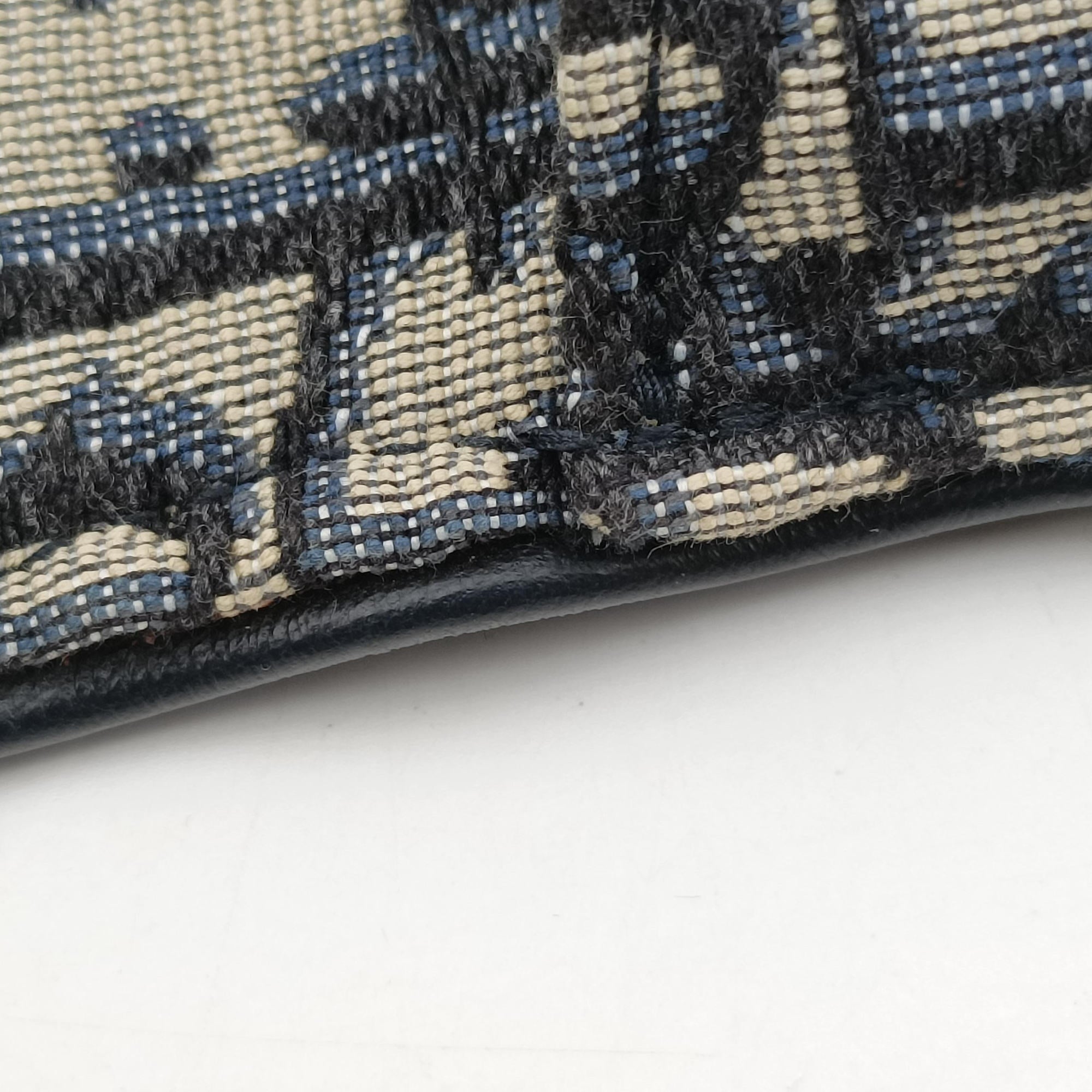Pre-owned Christian Dior Saddle Navy Jacquard×Leather  bum bag/waist bag | stylenewstar