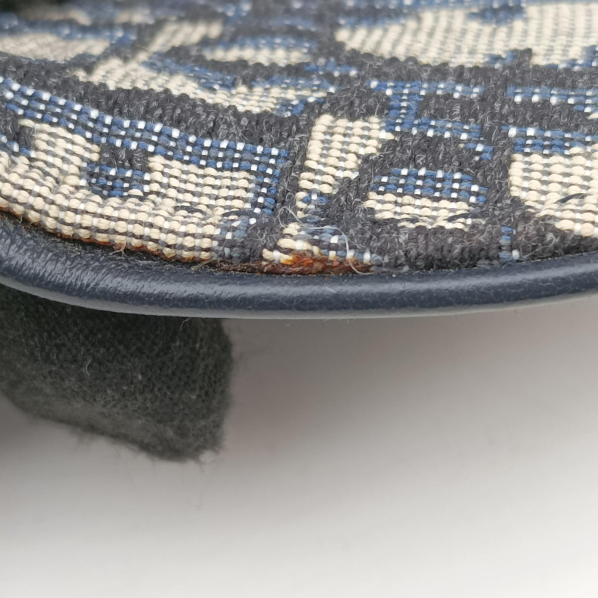 Pre-owned Christian Dior Saddle Navy Jacquard×Leather  bum bag/waist bag | stylenewstar
