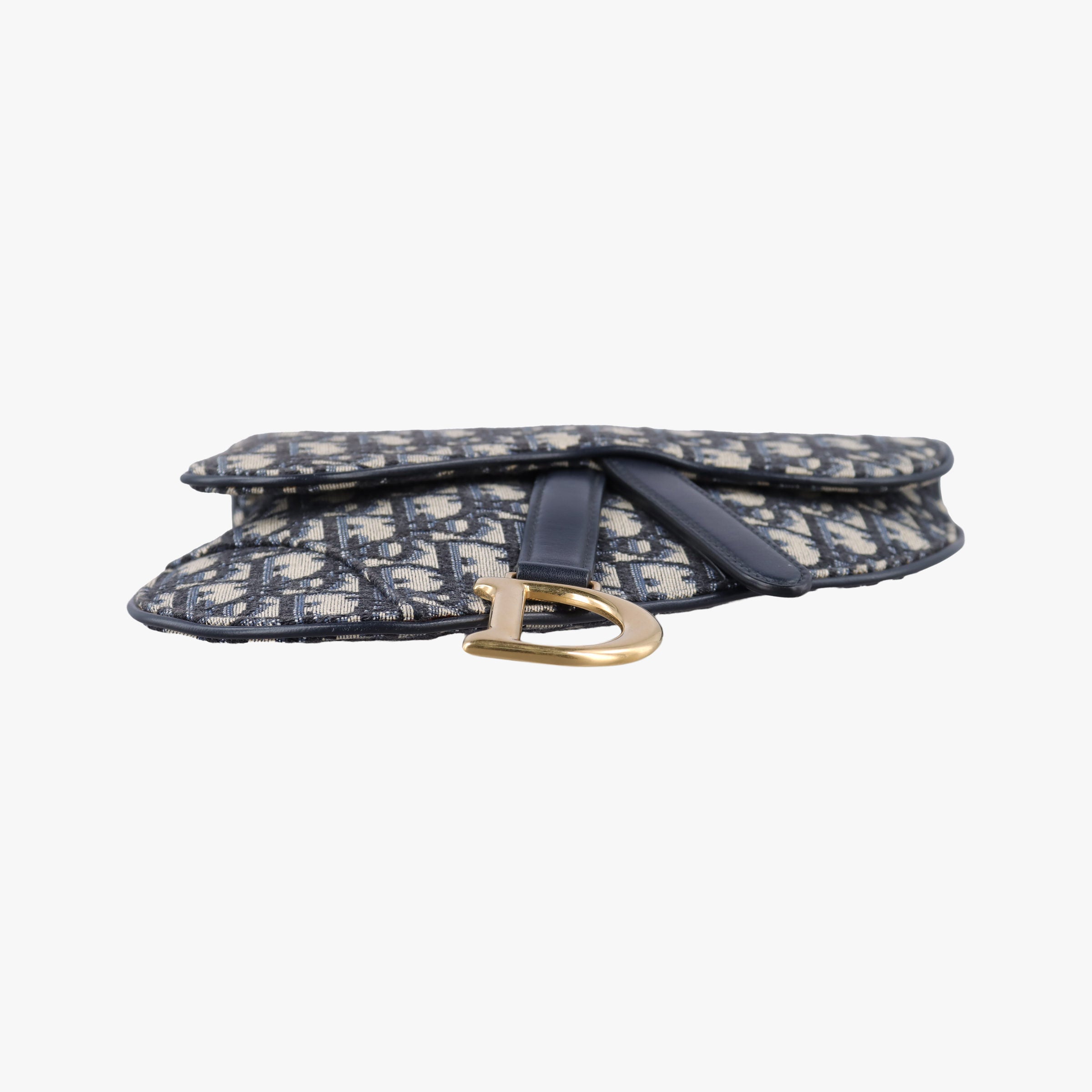 Pre-owned Christian Dior Saddle Navy Jacquard×Leather  bum bag/waist bag | stylenewstar