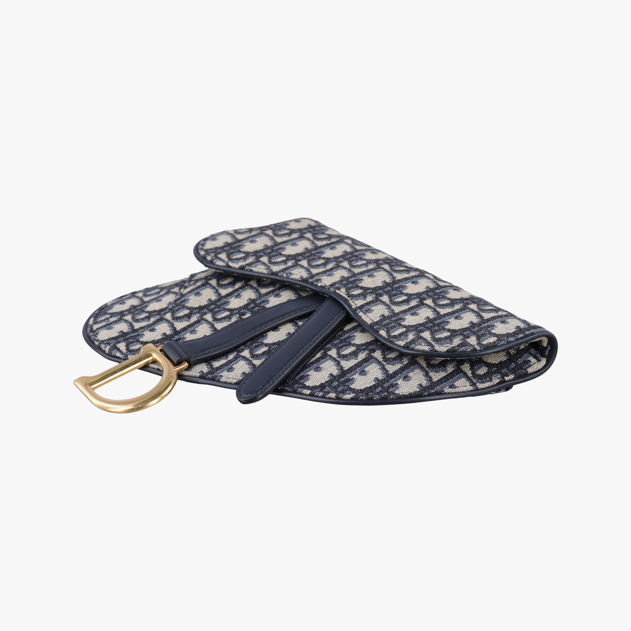 Pre-owned Christian Dior Saddle Navy Jacquard×Leather  bum bag/waist bag | stylenewstar
