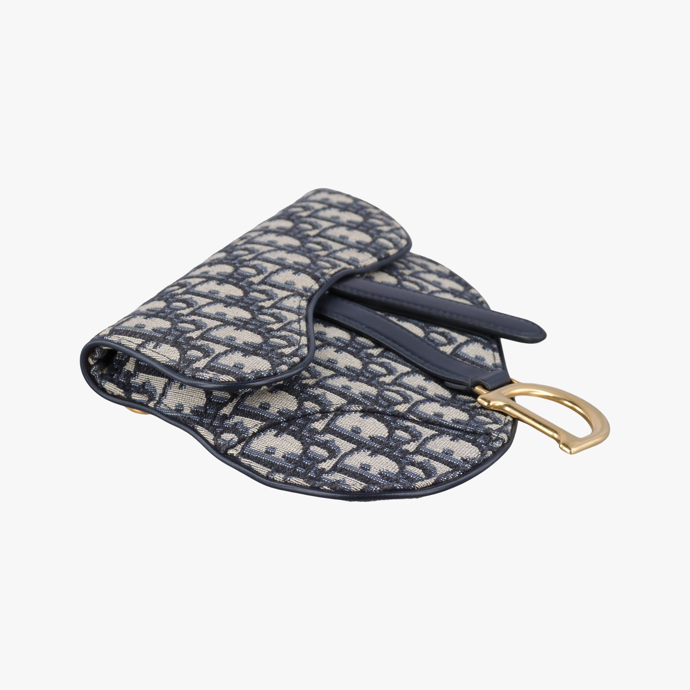 Pre-owned Christian Dior Saddle Navy Jacquard×Leather  bum bag/waist bag | stylenewstar
