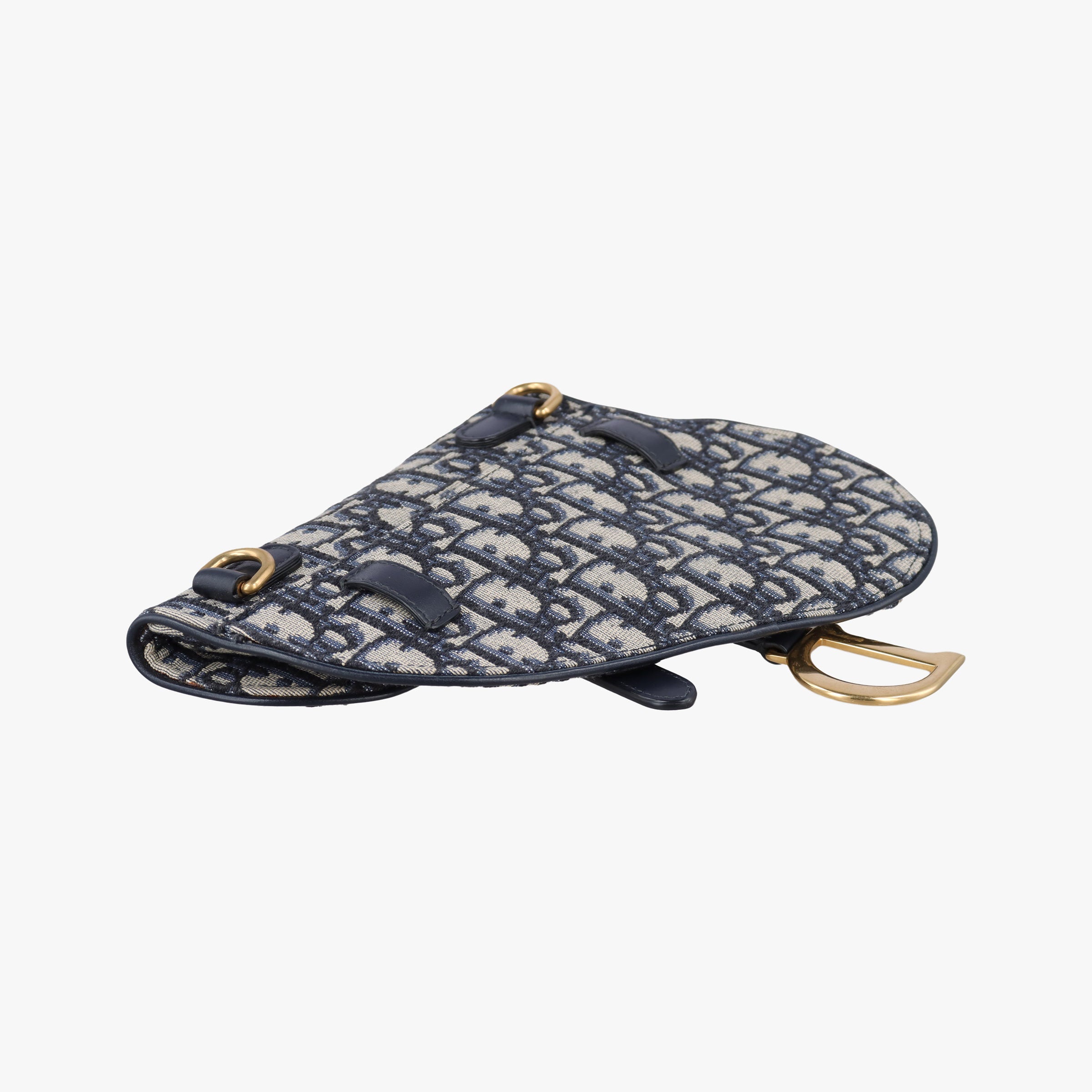 Pre-owned Christian Dior Saddle Navy Jacquard×Leather  bum bag/waist bag | stylenewstar
