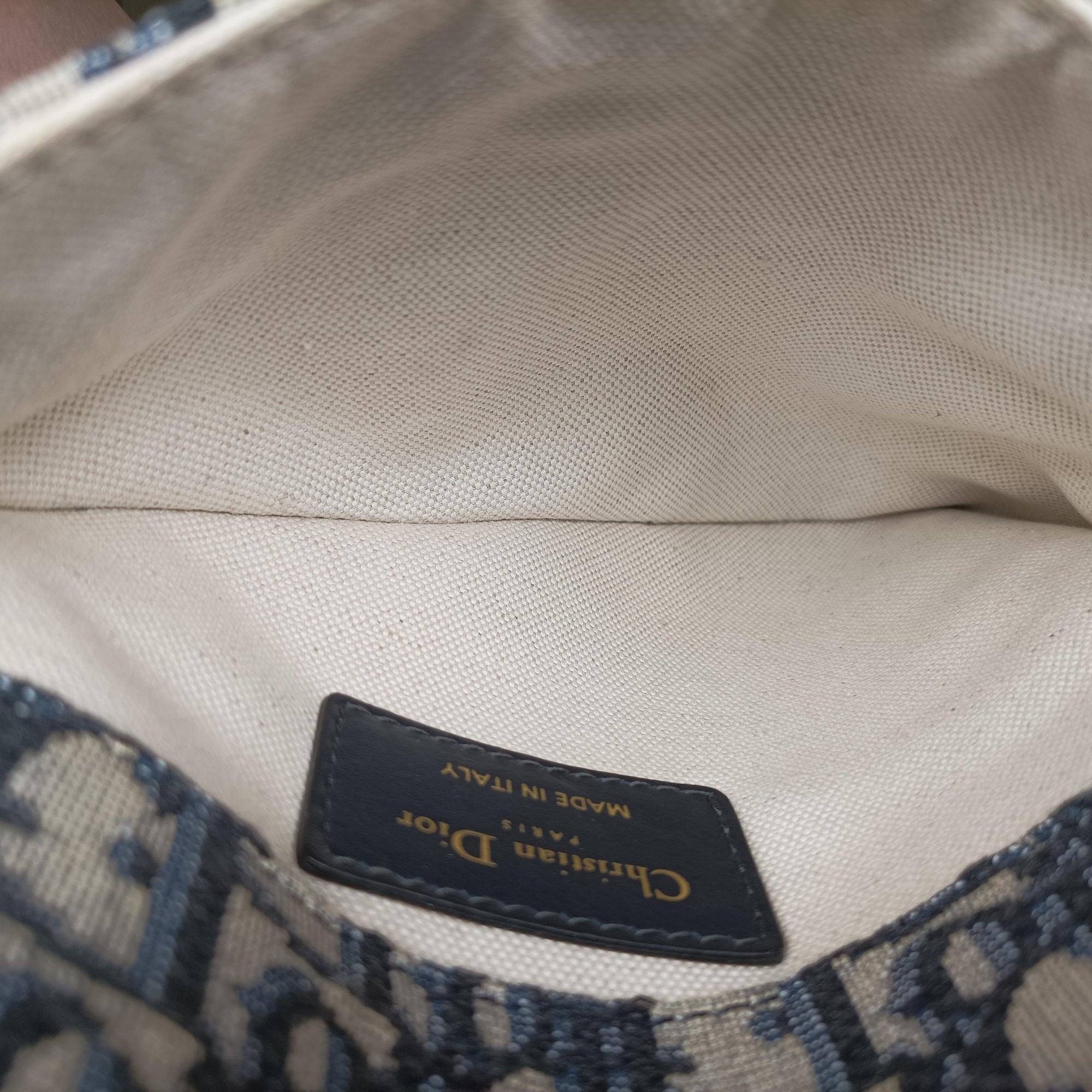 Pre-owned Christian Dior Saddle Navy Jacquard×Leather  bum bag/waist bag | stylenewstar
