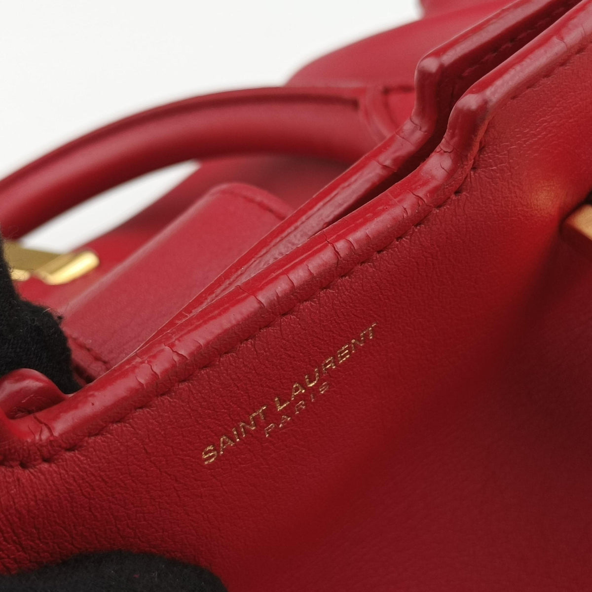 Pre-owned Yves Saint Laurent Y Ligne Petit Cabas Red Leather 311210 shoulderbag | stylenewstar