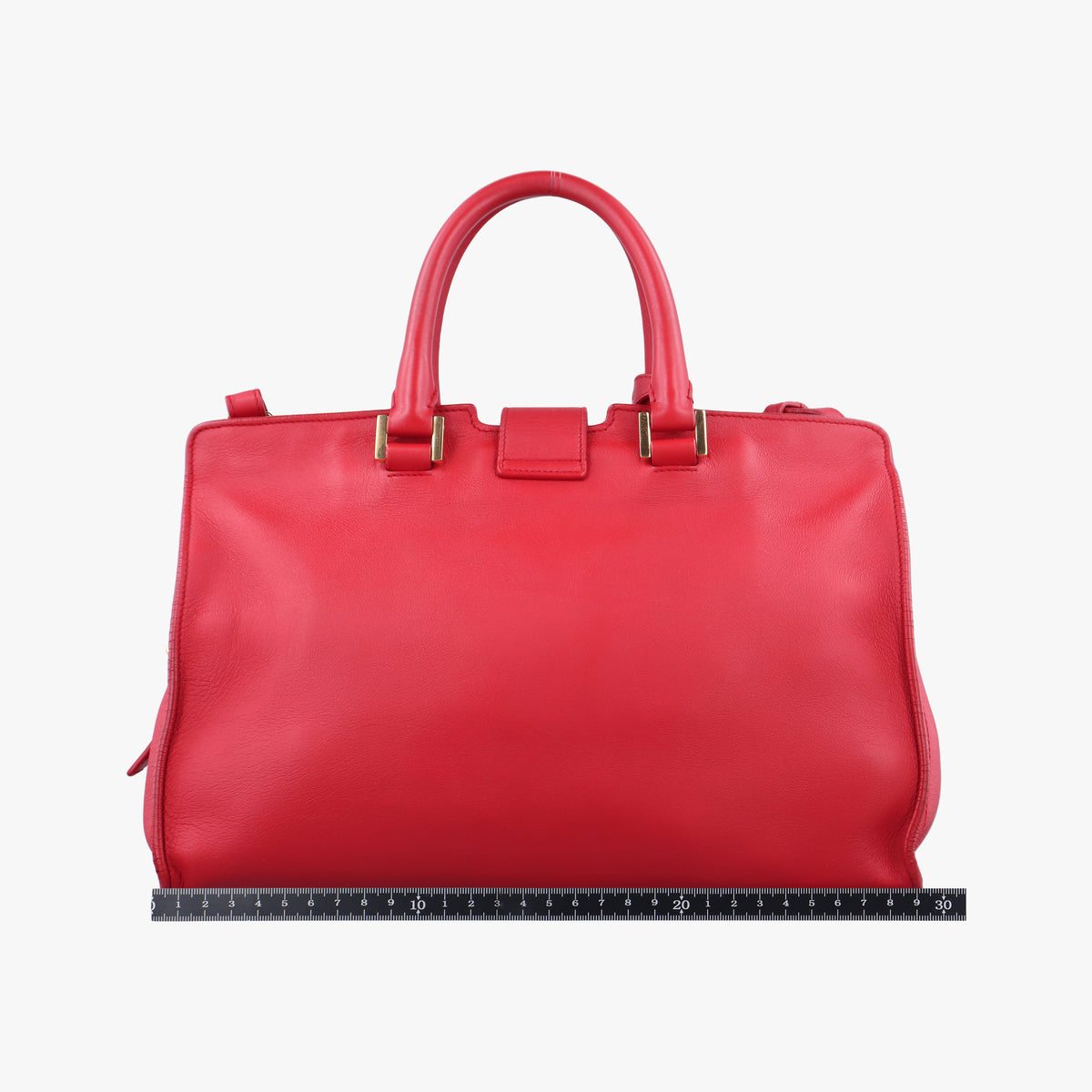 Pre-owned Yves Saint Laurent Y Ligne Petit Cabas Red Leather 311210 shoulderbag | stylenewstar