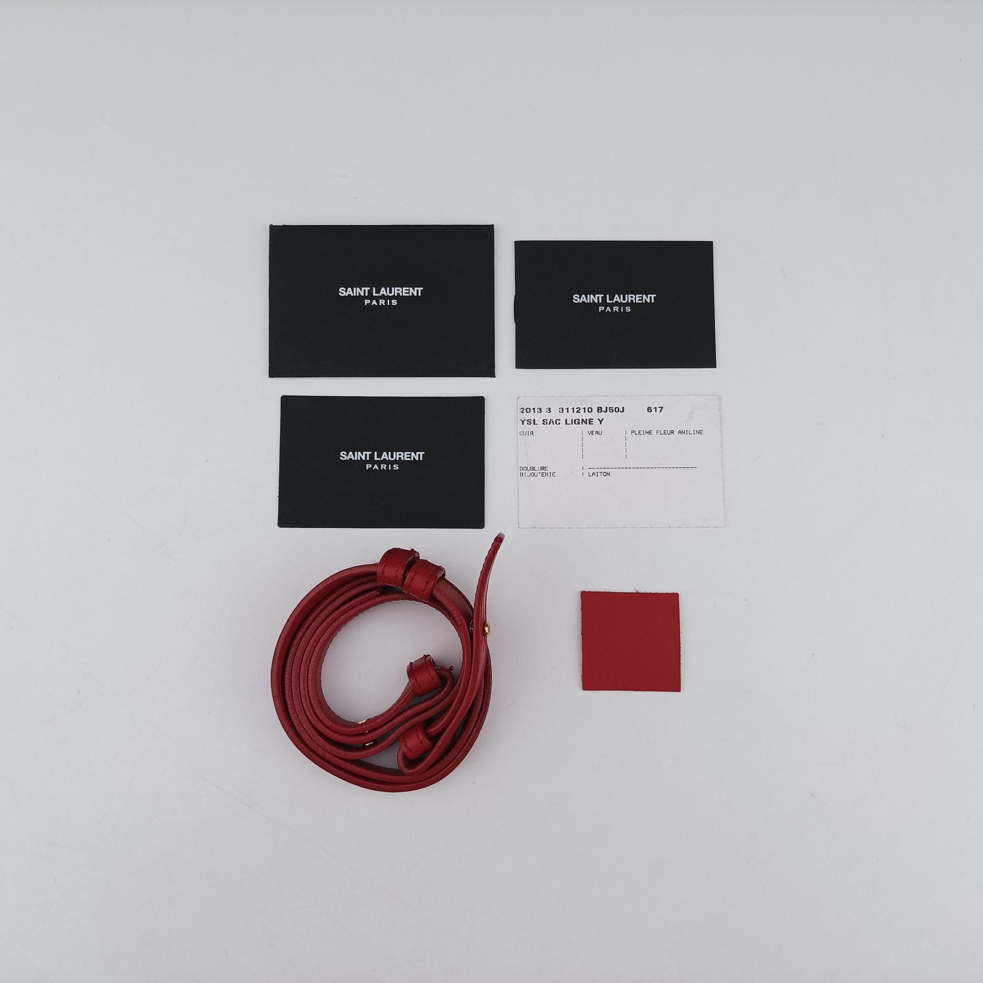 Pre-owned Yves Saint Laurent Y Ligne Petit Cabas Red Leather 311210 shoulderbag | stylenewstar