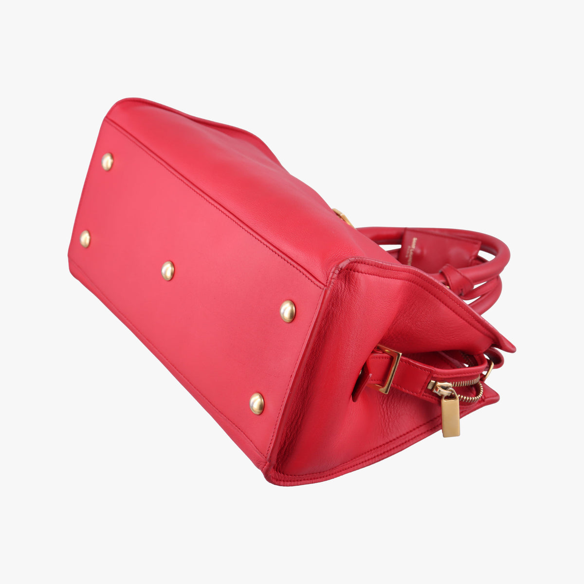 Pre-owned Yves Saint Laurent Y Ligne Petit Cabas Red Leather 311210 shoulderbag | stylenewstar