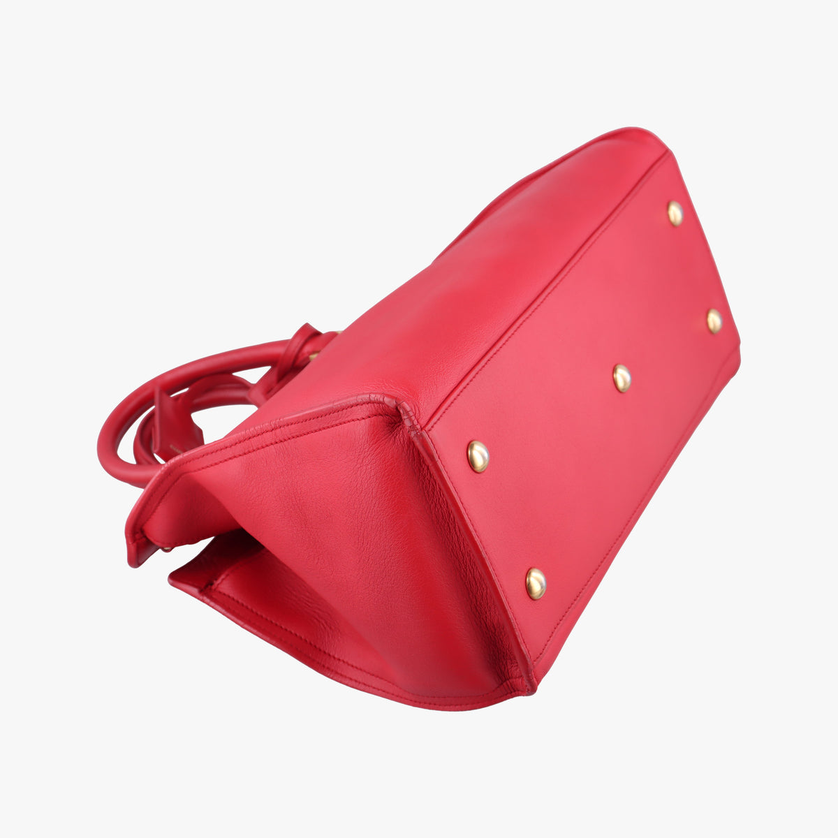 Pre-owned Yves Saint Laurent Y Ligne Petit Cabas Red Leather 311210 shoulderbag | stylenewstar