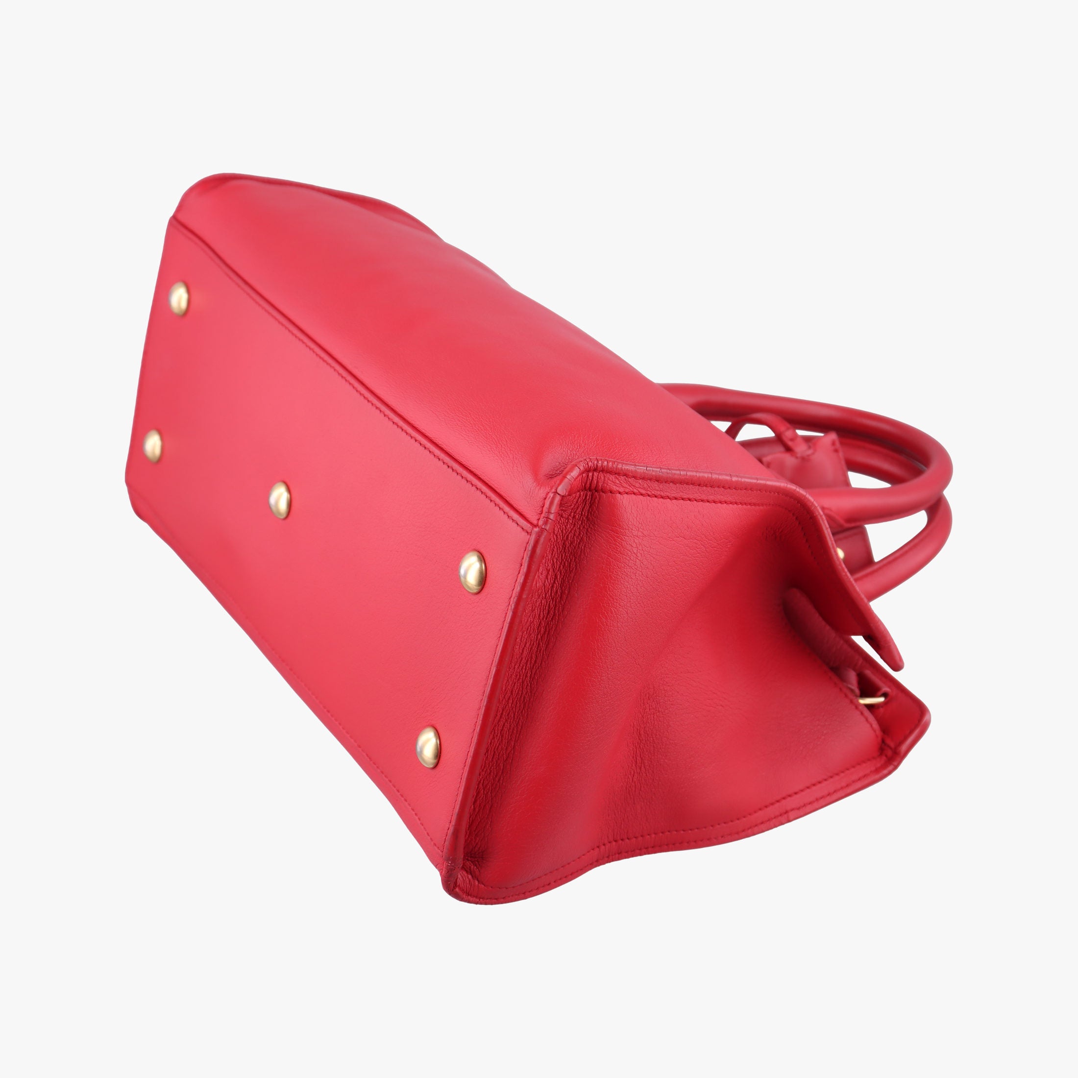Pre-owned Yves Saint Laurent Y Ligne Petit Cabas Red Leather 311210 shoulderbag | stylenewstar