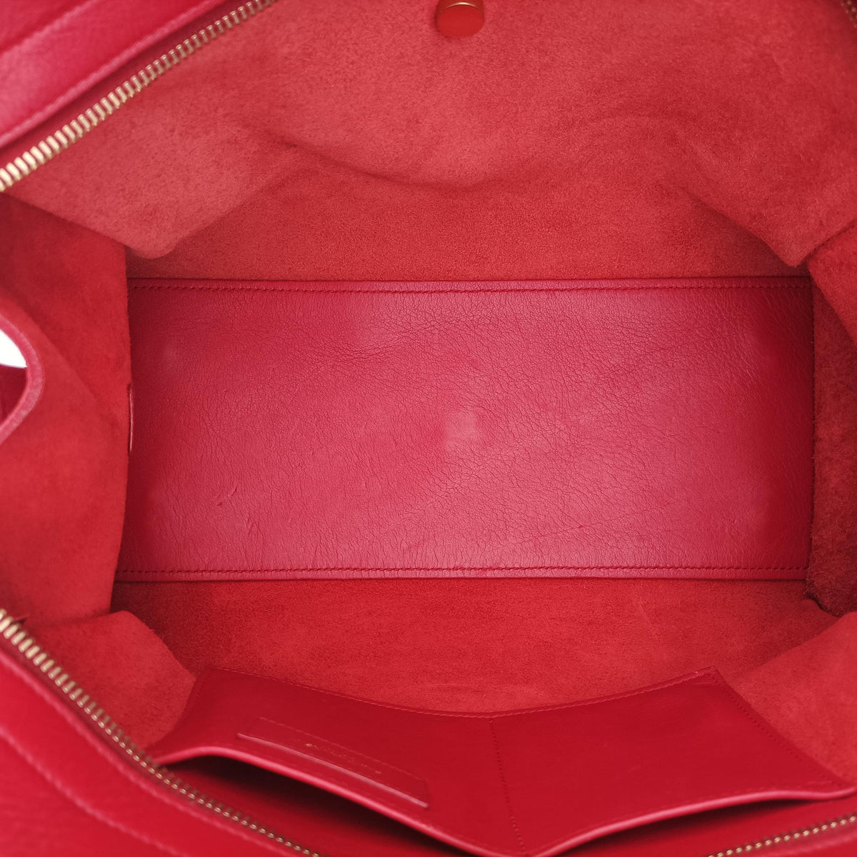 Pre-owned Yves Saint Laurent Y Ligne Petit Cabas Red Leather 311210 shoulderbag | stylenewstar
