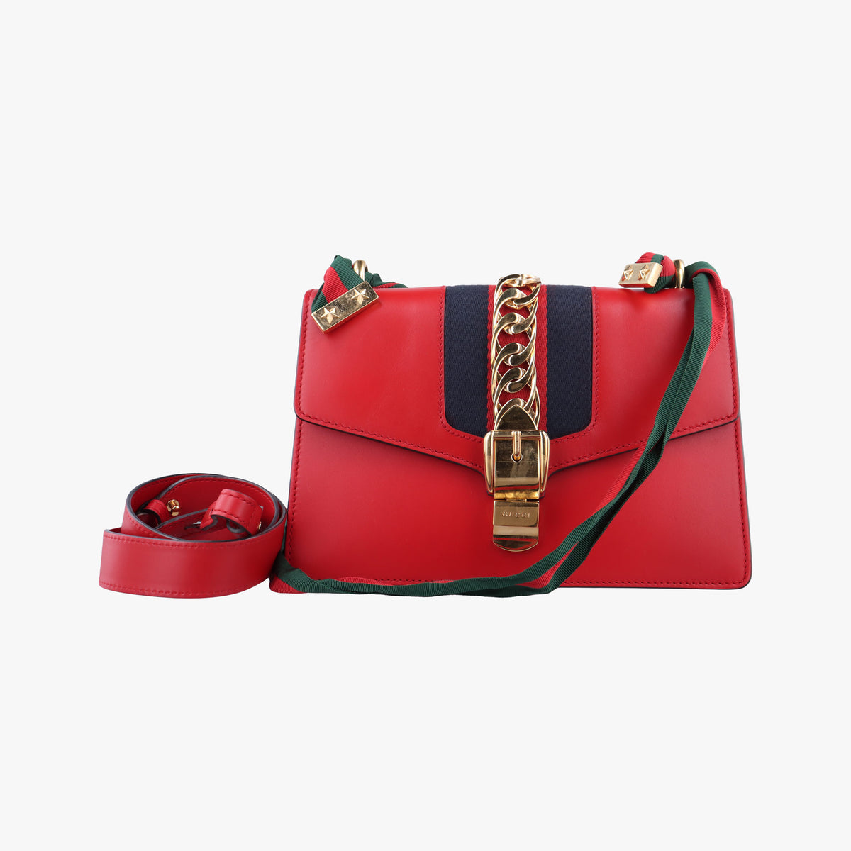 Vintage Gucci Sylvie Red×navy Leather 421882 shoulderbag | stylenewstar