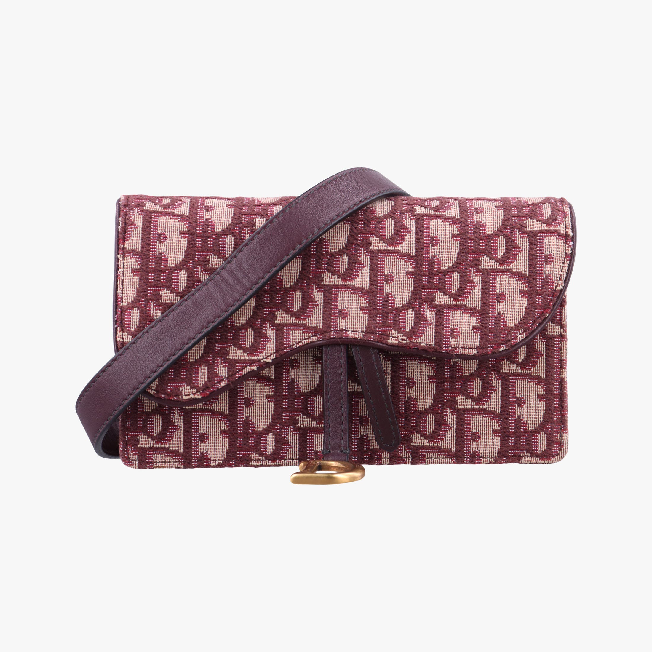 Pre-owned Christian Dior Saddle Red Jacquard  bum bag/waist bag | stylenewstar