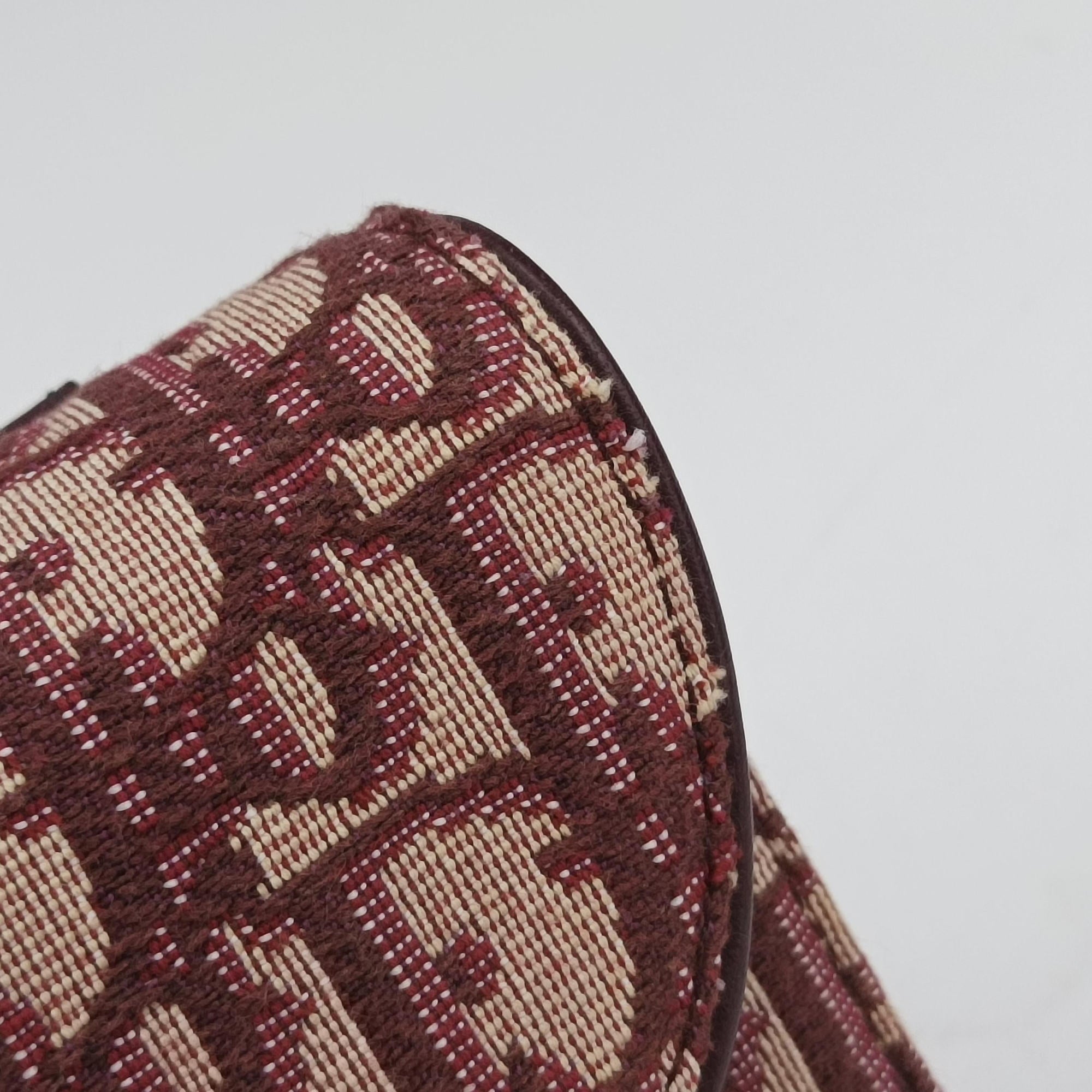 Pre-owned Christian Dior Saddle Red Jacquard  bum bag/waist bag | stylenewstar