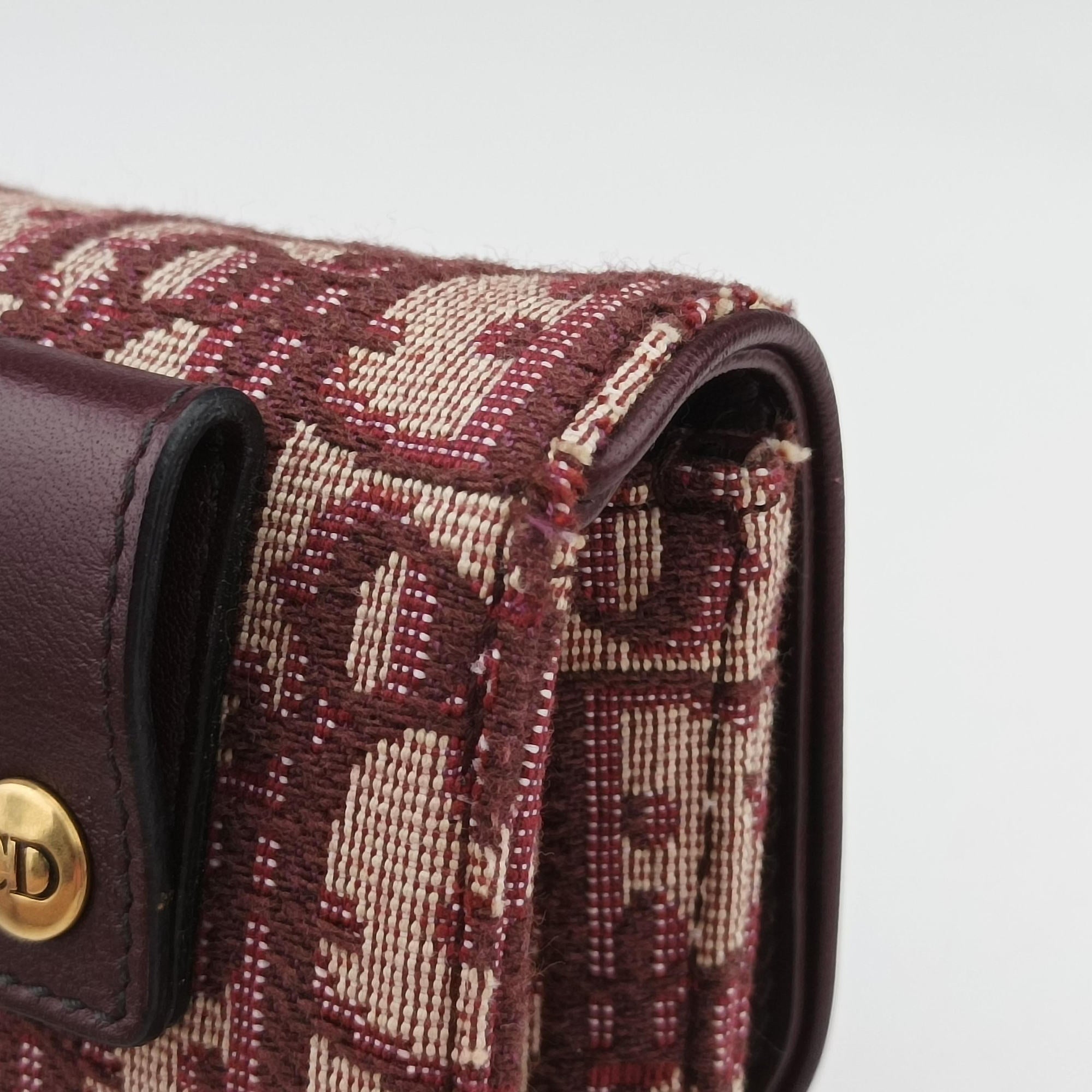 Pre-owned Christian Dior Saddle Red Jacquard  bum bag/waist bag | stylenewstar