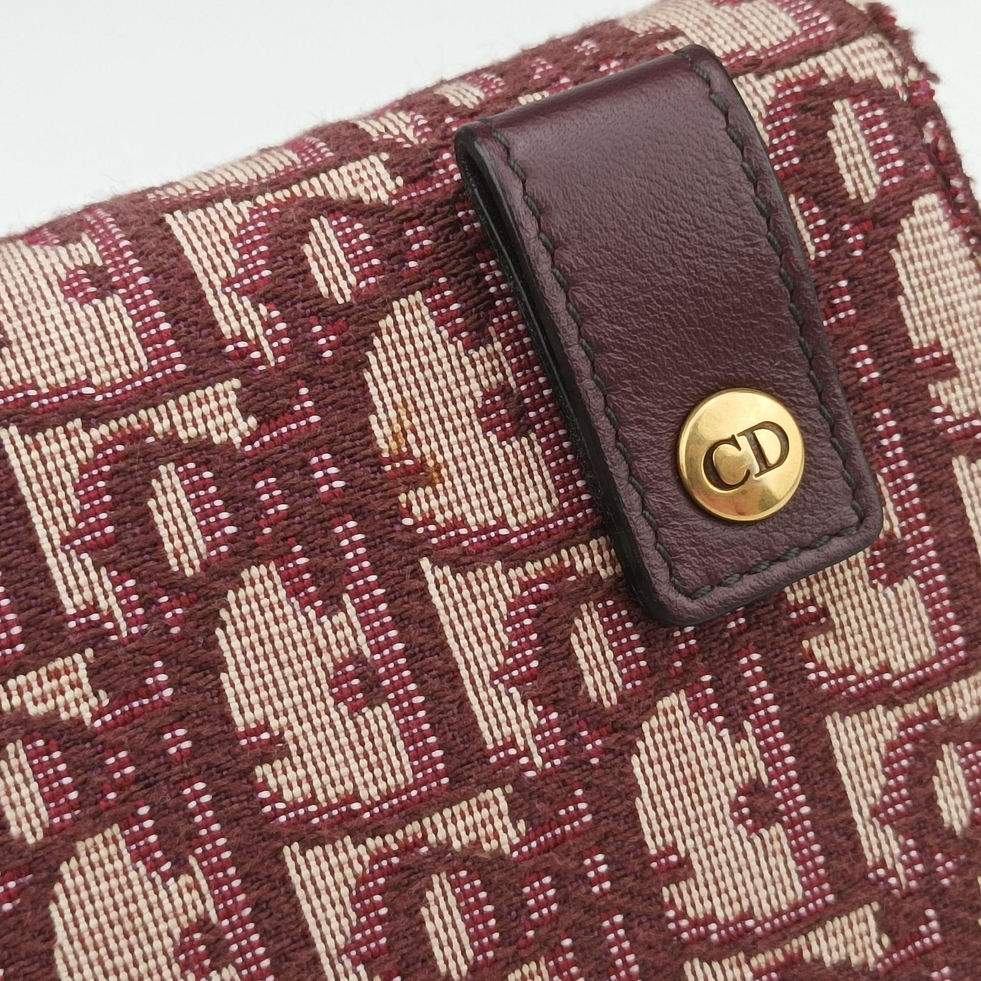 Pre-owned Christian Dior Saddle Red Jacquard  bum bag/waist bag | stylenewstar