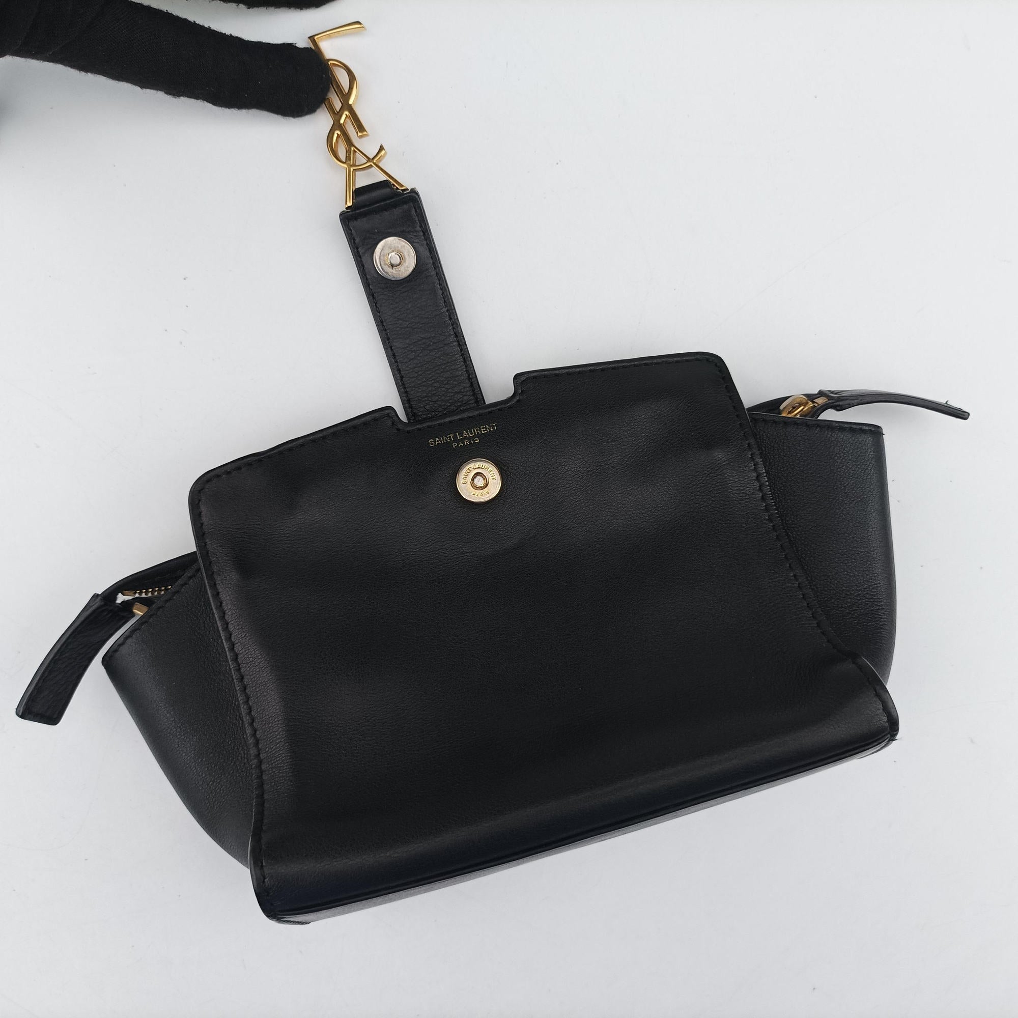 Vintage Yves Saint Laurent Toy Cabas Black Leather 452322 shoulderbag | stylenewstar