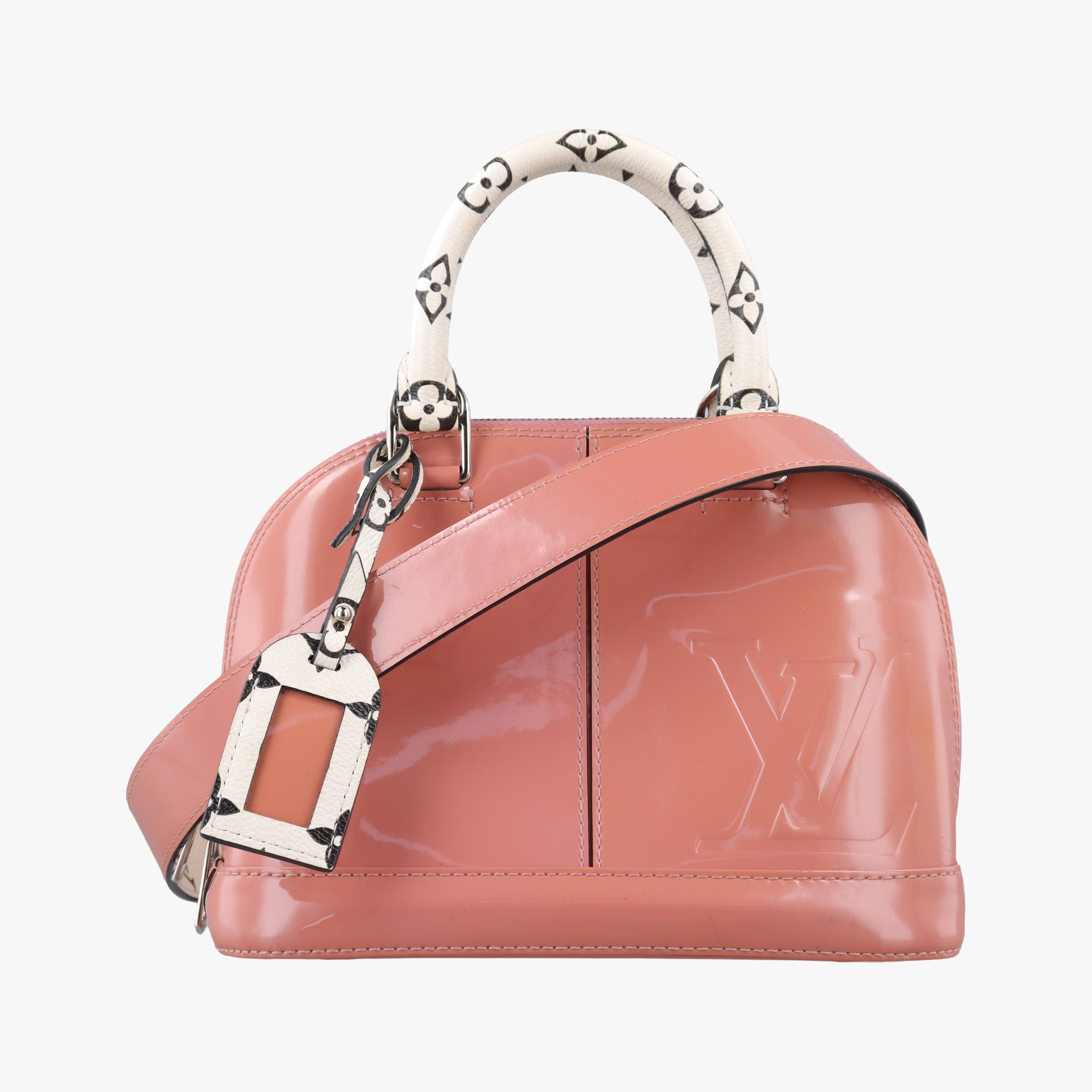 Pre-owned Louis Vuitton Alma BB Rose Ballerine Vernis M54704 shoulderbag | stylenewstar