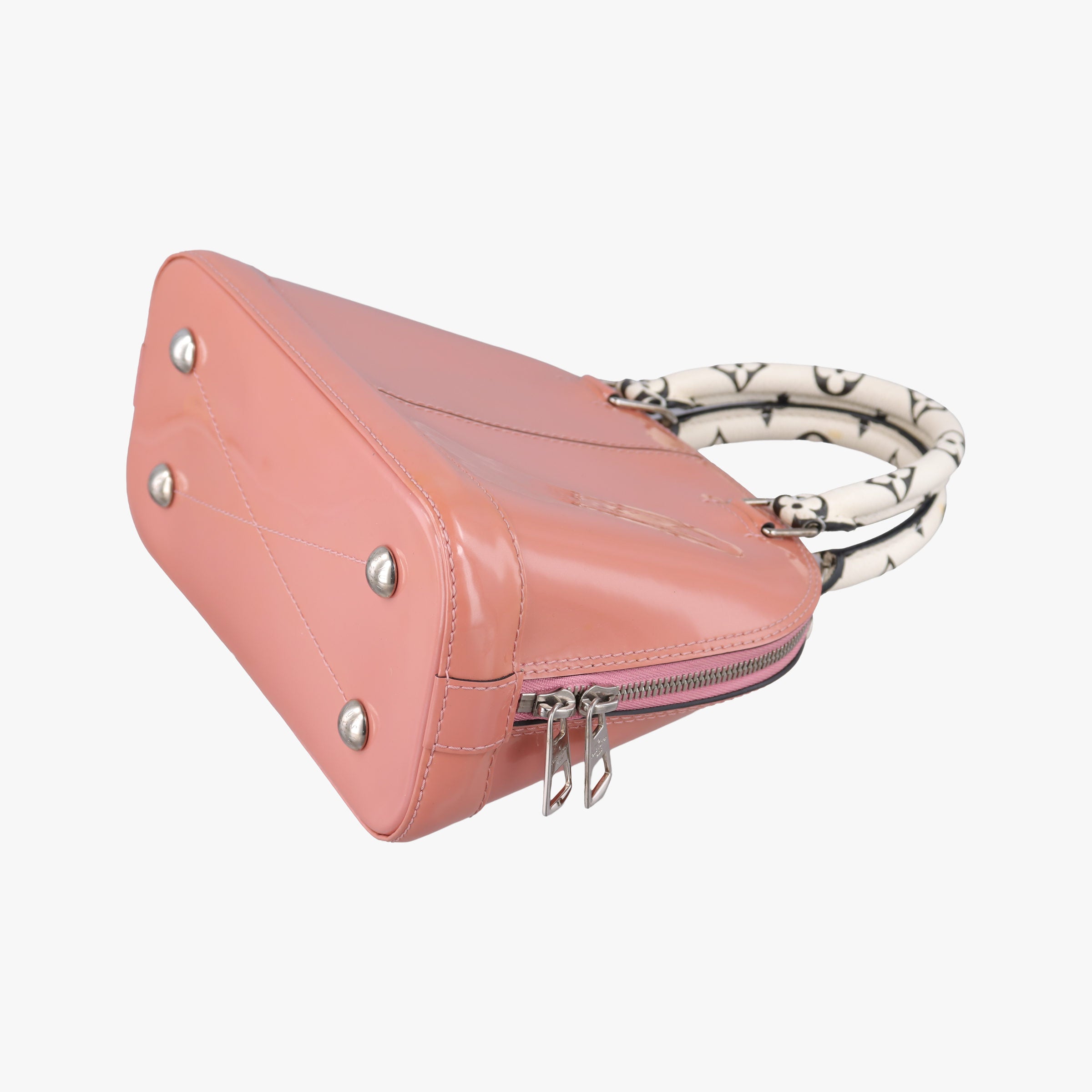 Pre-owned Louis Vuitton Alma BB Rose Ballerine Vernis M54704 shoulderbag | stylenewstar