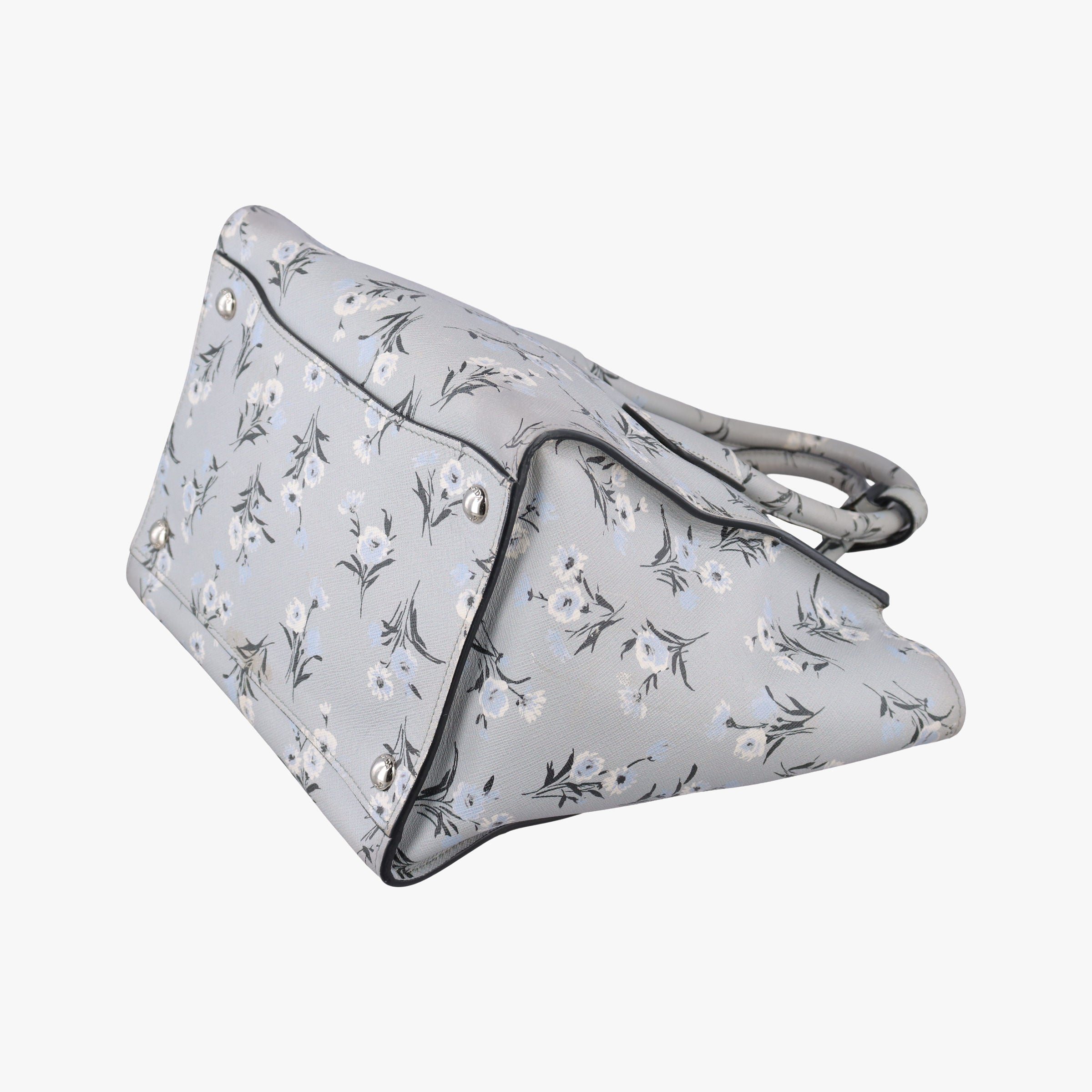Pre-owned Prada Double Zip Tote Floral Print Multicolour SaffianoLeather BL837P shoulderbag | stylenewstar