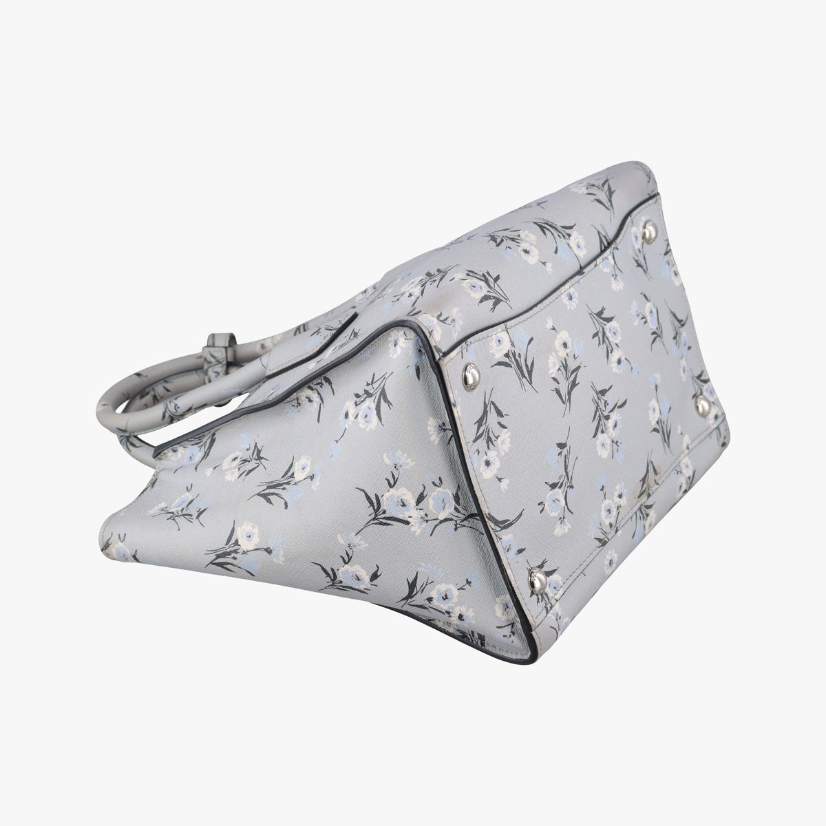 Pre-owned Prada Double Zip Tote Floral Print Multicolour SaffianoLeather BL837P shoulderbag | stylenewstar