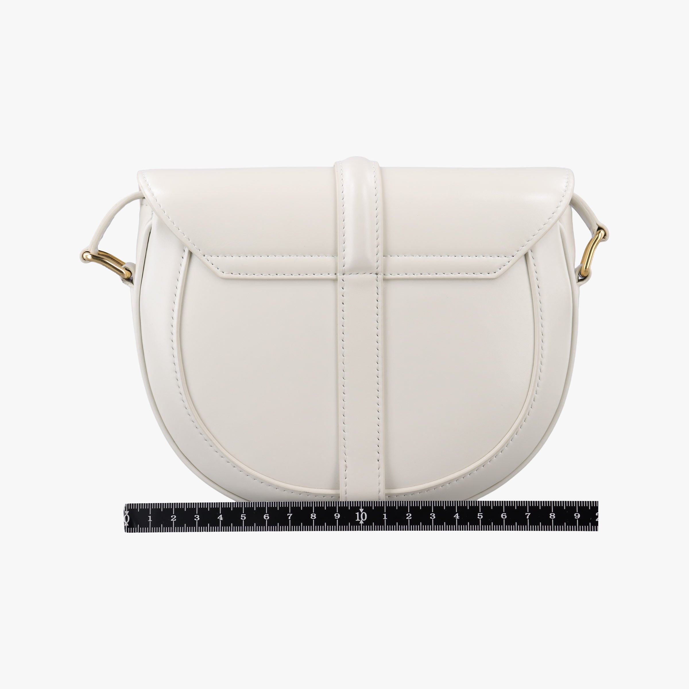 Pre-owned Celine Small Besace 16 White Leather  shoulderbag | stylenewstar